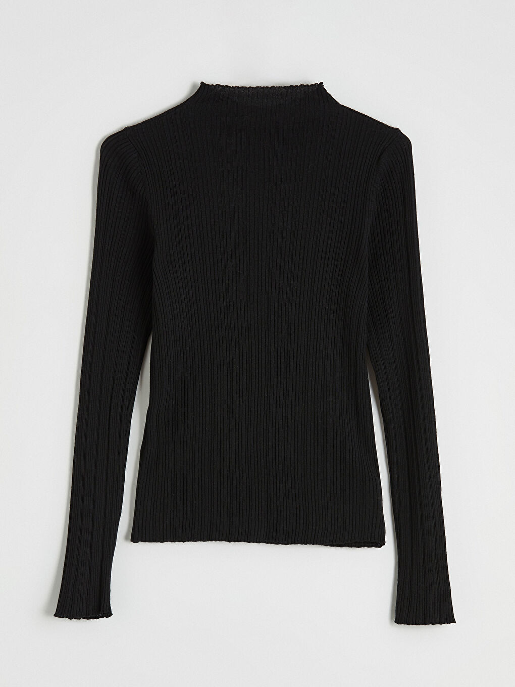 Siyah Yarım Balıkçı Yaka Kadın Triko Kazak	-6