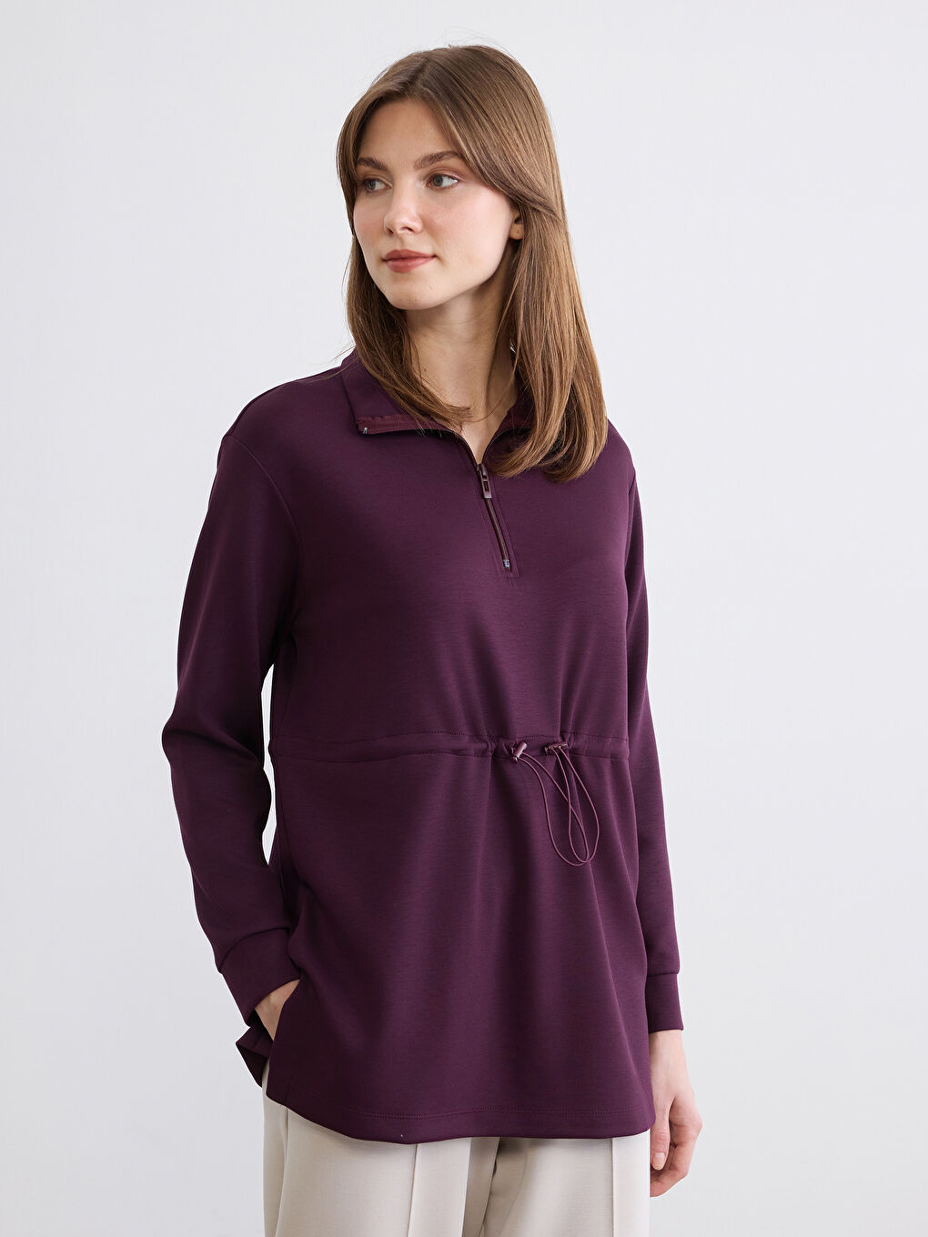 Mürdüm Soft Touch Oversize Kadın Sweatshirt Tunik