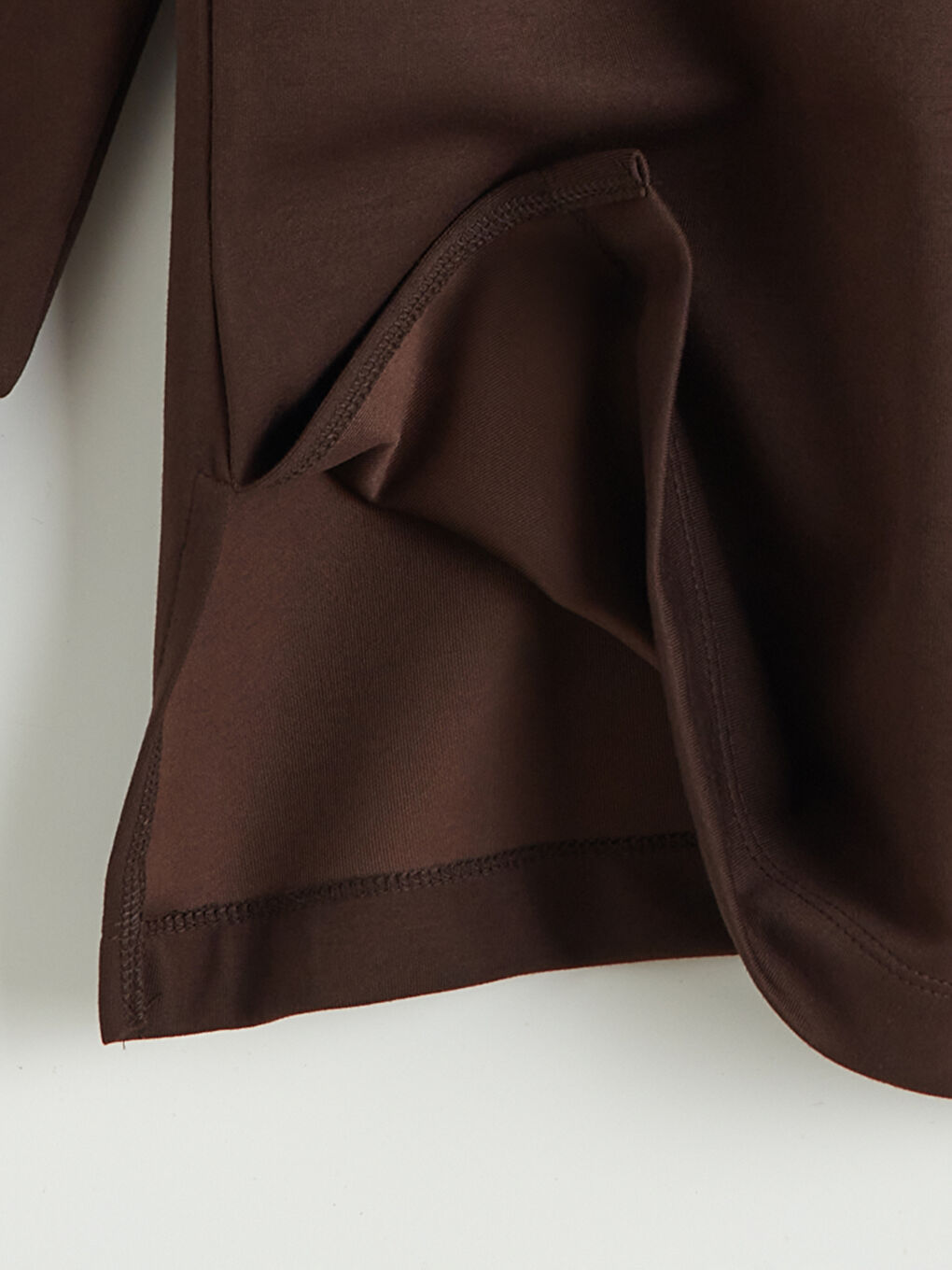 Kahverengi Soft Touch Oversize Kadın Sweatshirt Tunik-6