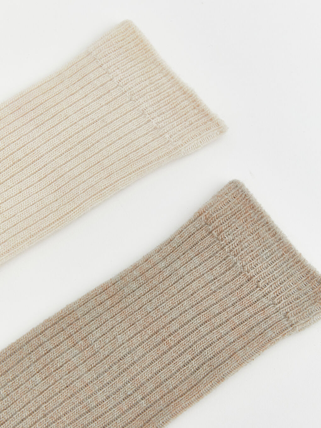 Kahverengi Fitilli Yün Karışımlı Kadın Soket Çorap 2'li -1