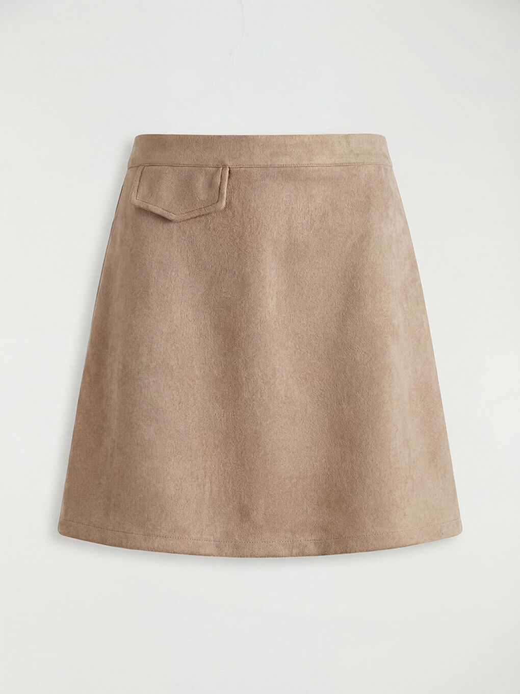 Bej Süet Görünümlü Kız Çocuk Etek