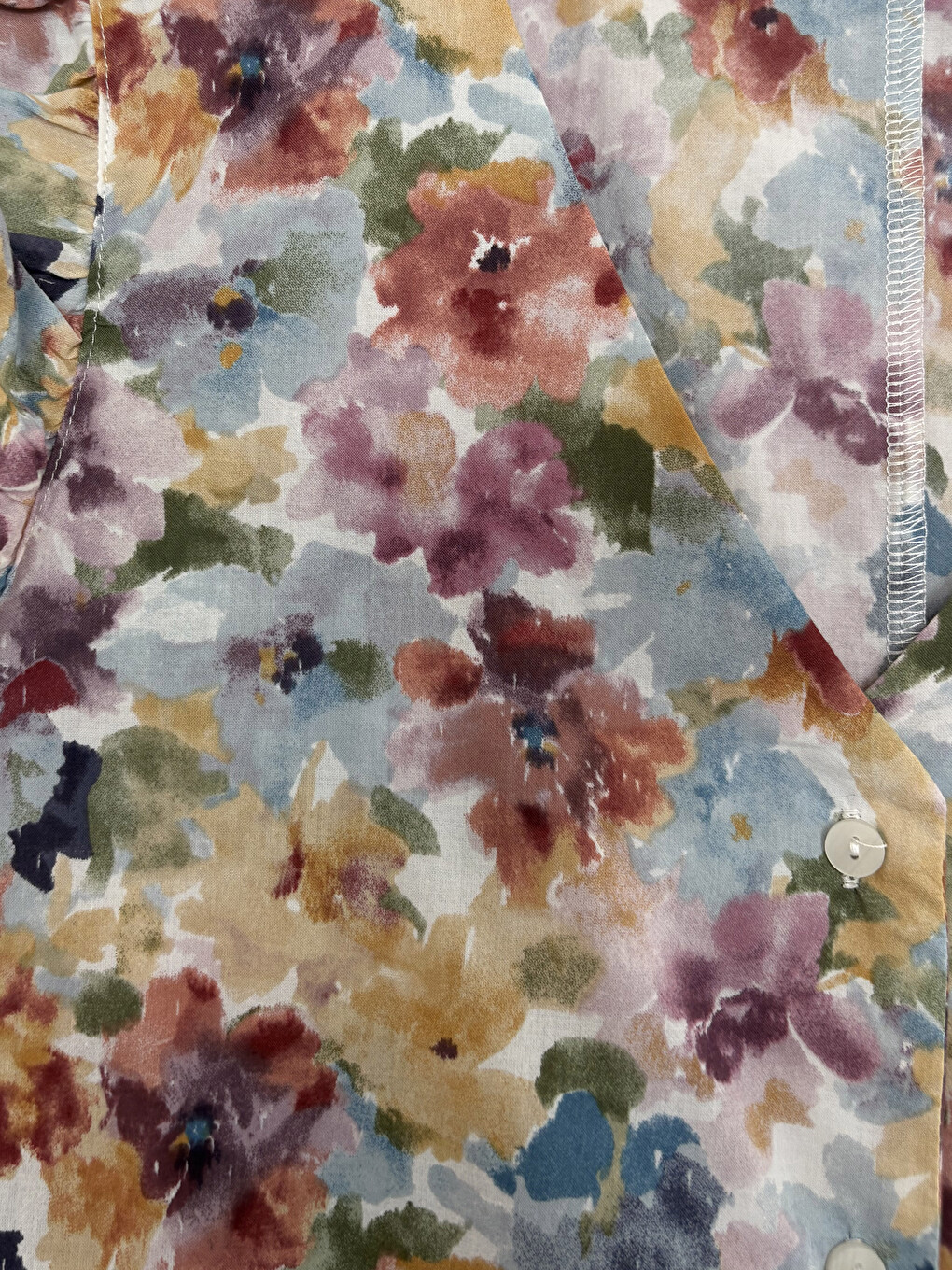 V Neck Floral Frilled Blouse-2