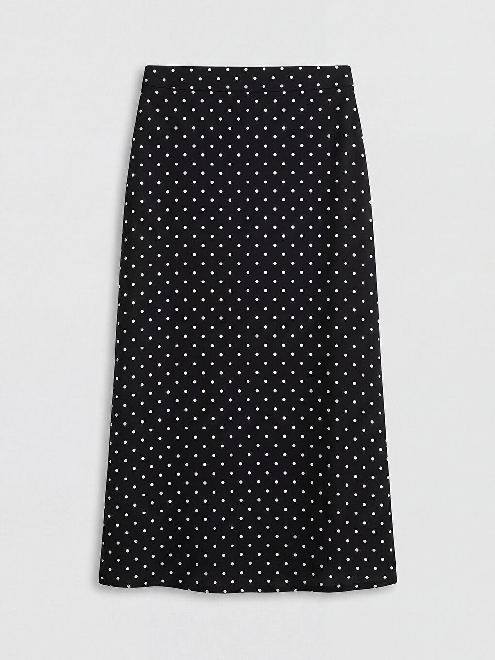 Siyah Beli Lastikli Puantiyeli Etek-4