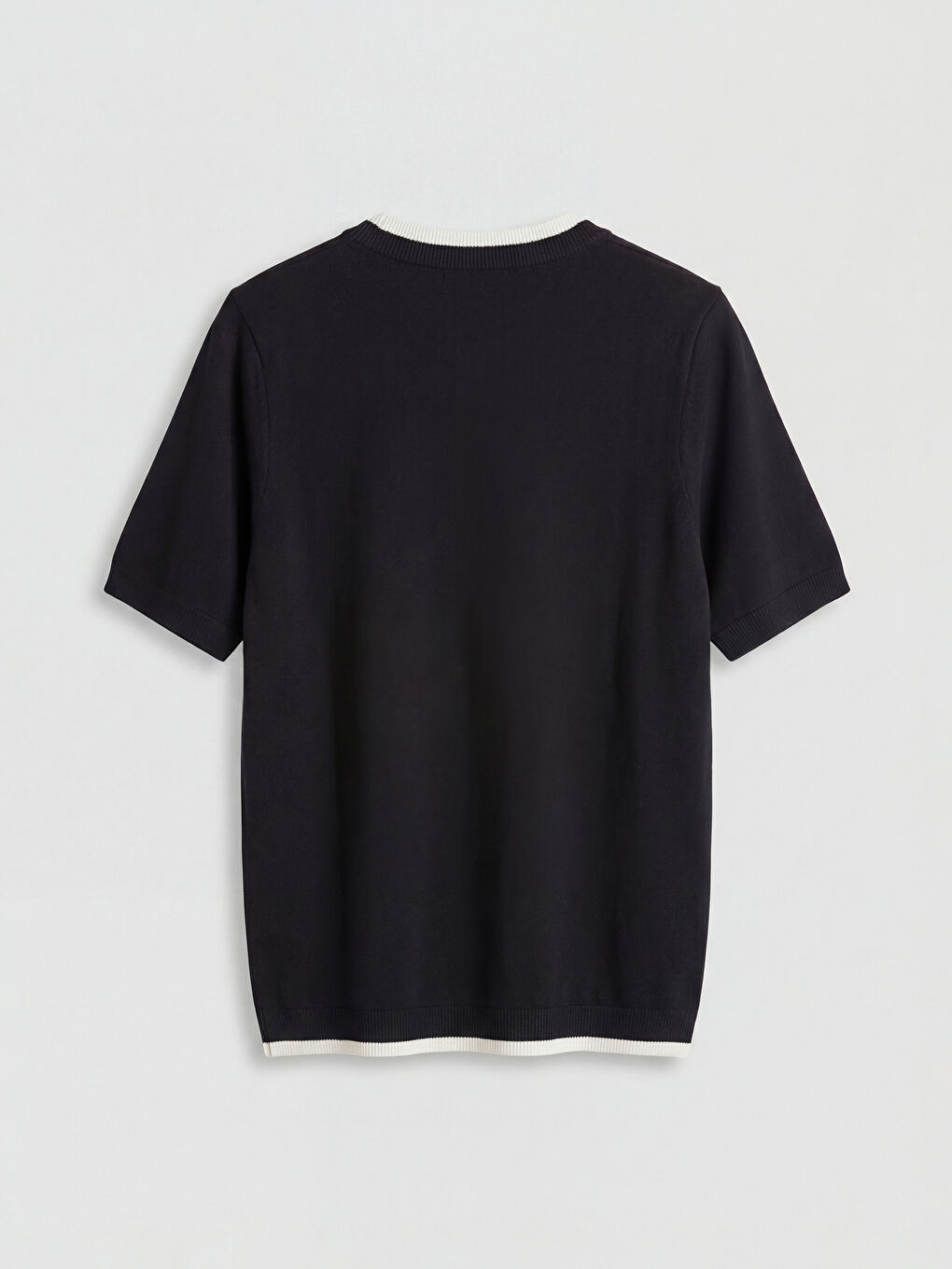 Siyah Bisiklet Yaka Kadın Triko Kazak-1