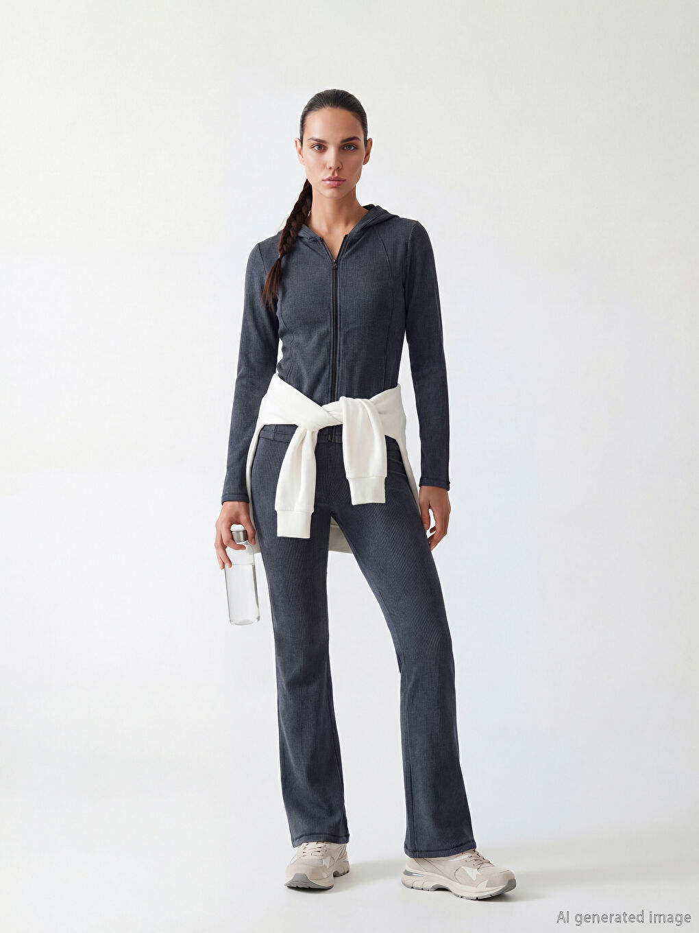 Женщины Антрацитовый Спортивные леггинсы