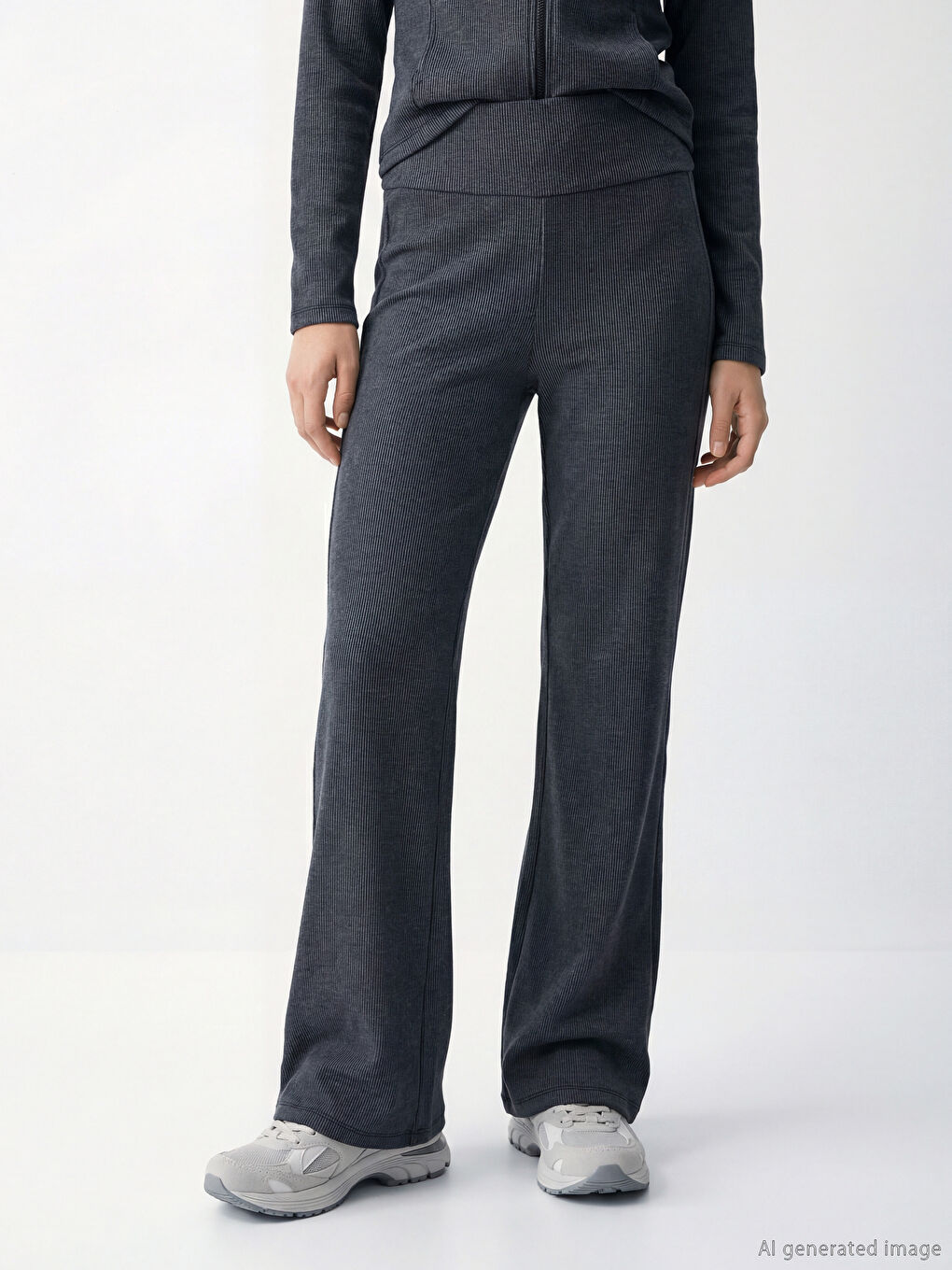 Женщины Антрацитовый Спортивные леггинсы-1