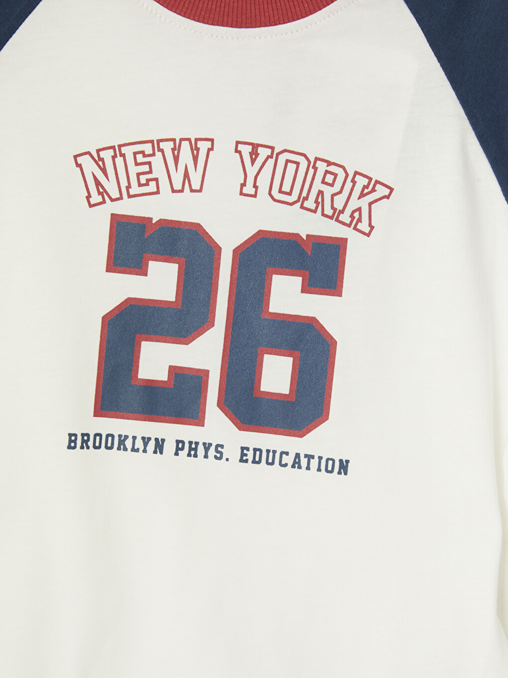 Beyaz Bisiklet Yaka New York Baskılı Erkek Çocuk Tişört-2