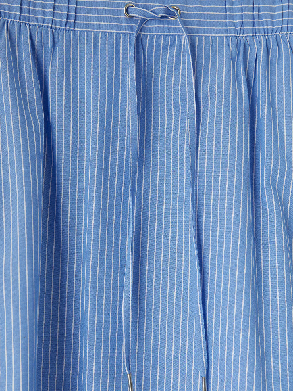 Elastic Waist Striped A-form Poplin Skirt-6