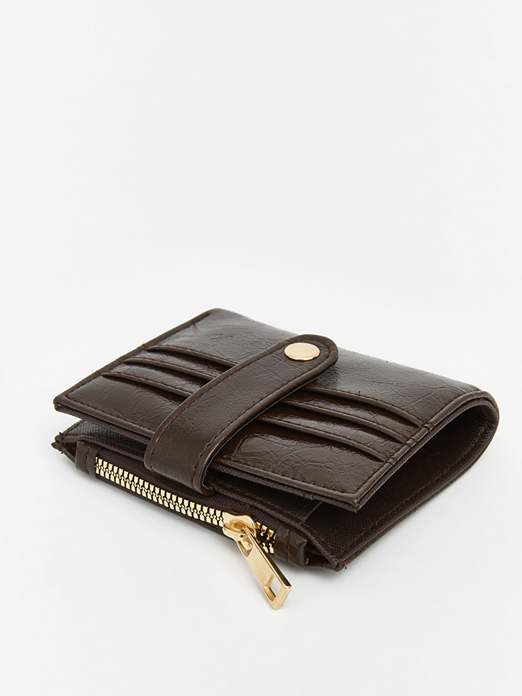 Kahverengi Deri Görünümlü Kadın Cüzdan-2