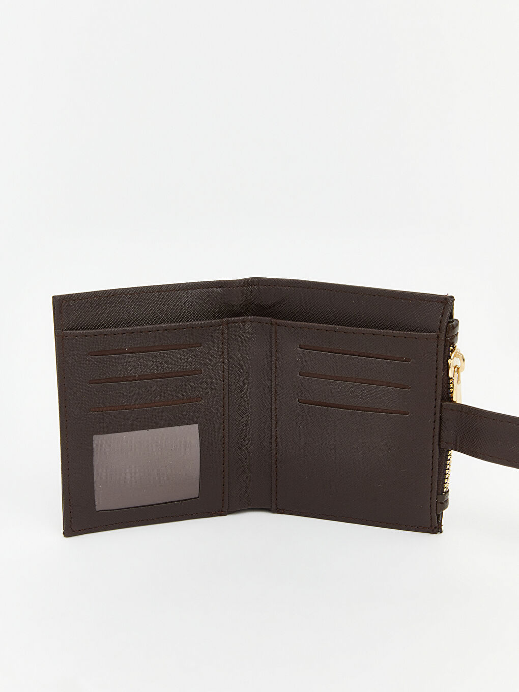 Kahverengi Deri Görünümlü Kadın Cüzdan-3