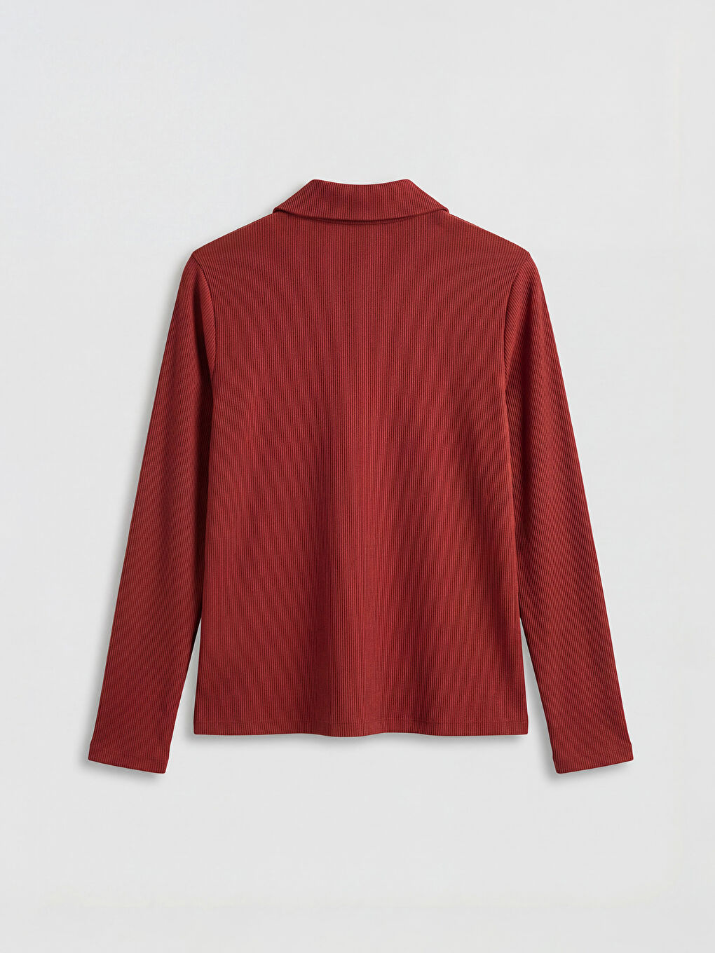 Bordo Polo Yaka Kadın Tişört-1