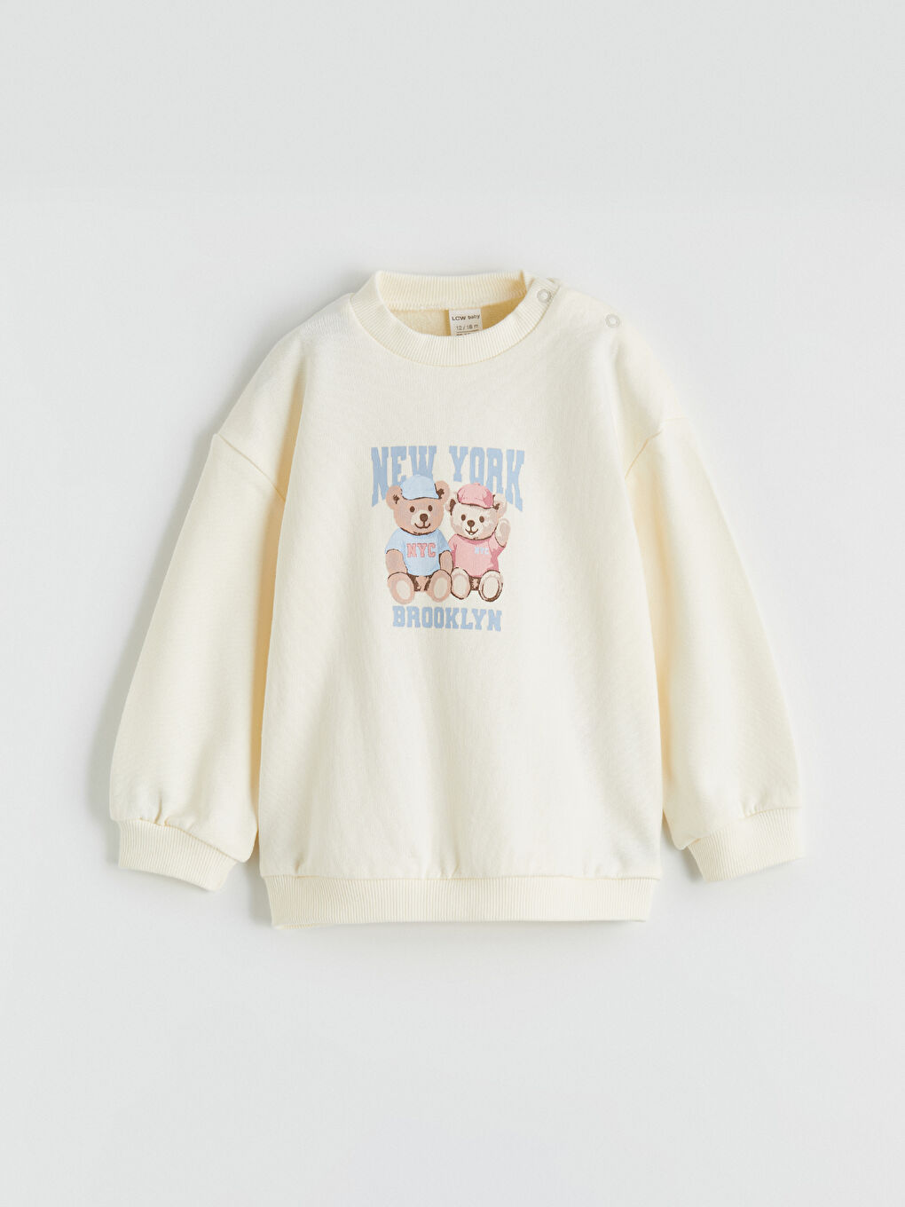 Ekru Baskılı Kız Bebek Sweatshirt ve Tayt Pantolon-2