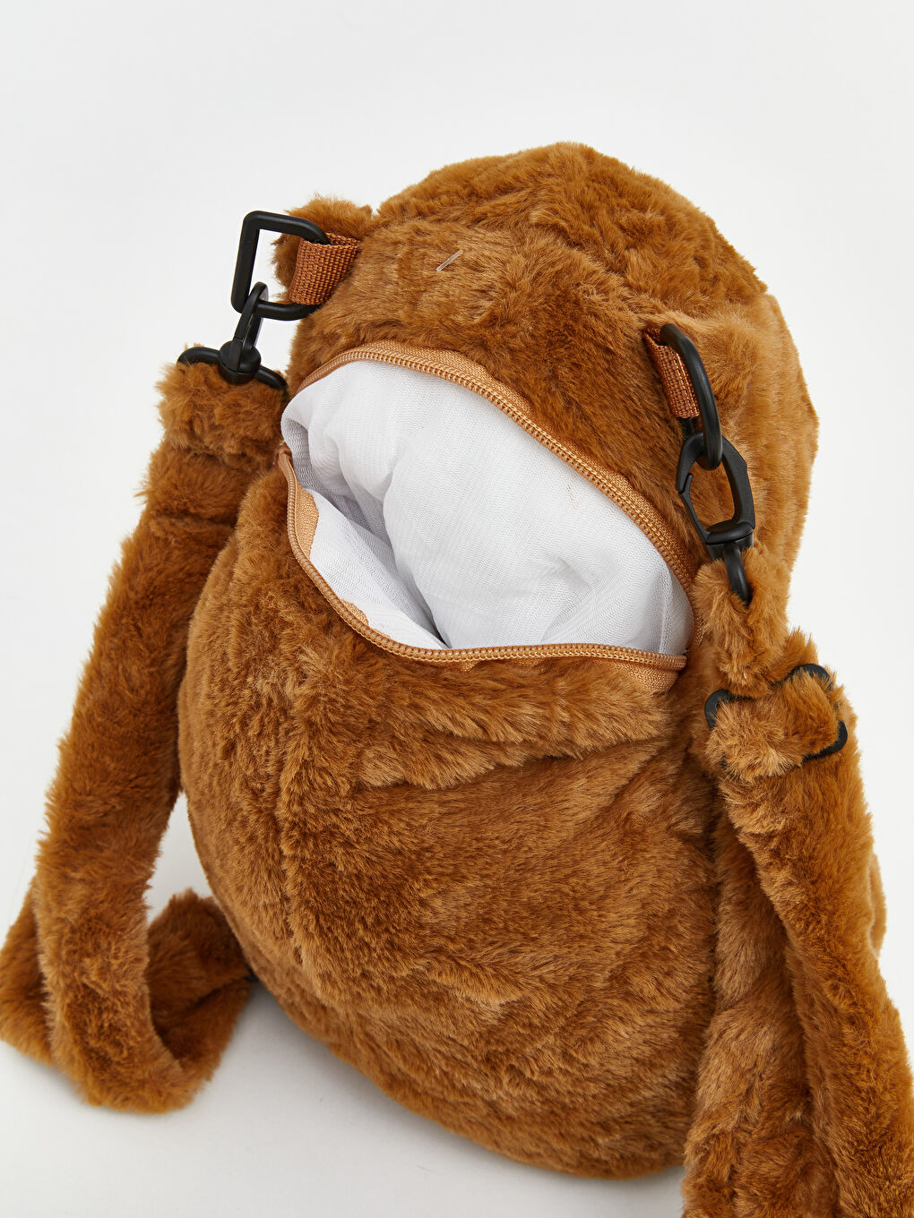 Kahverengi Hayvan Figürlü Pelüş Kız Bebek Sırt Çantası-3