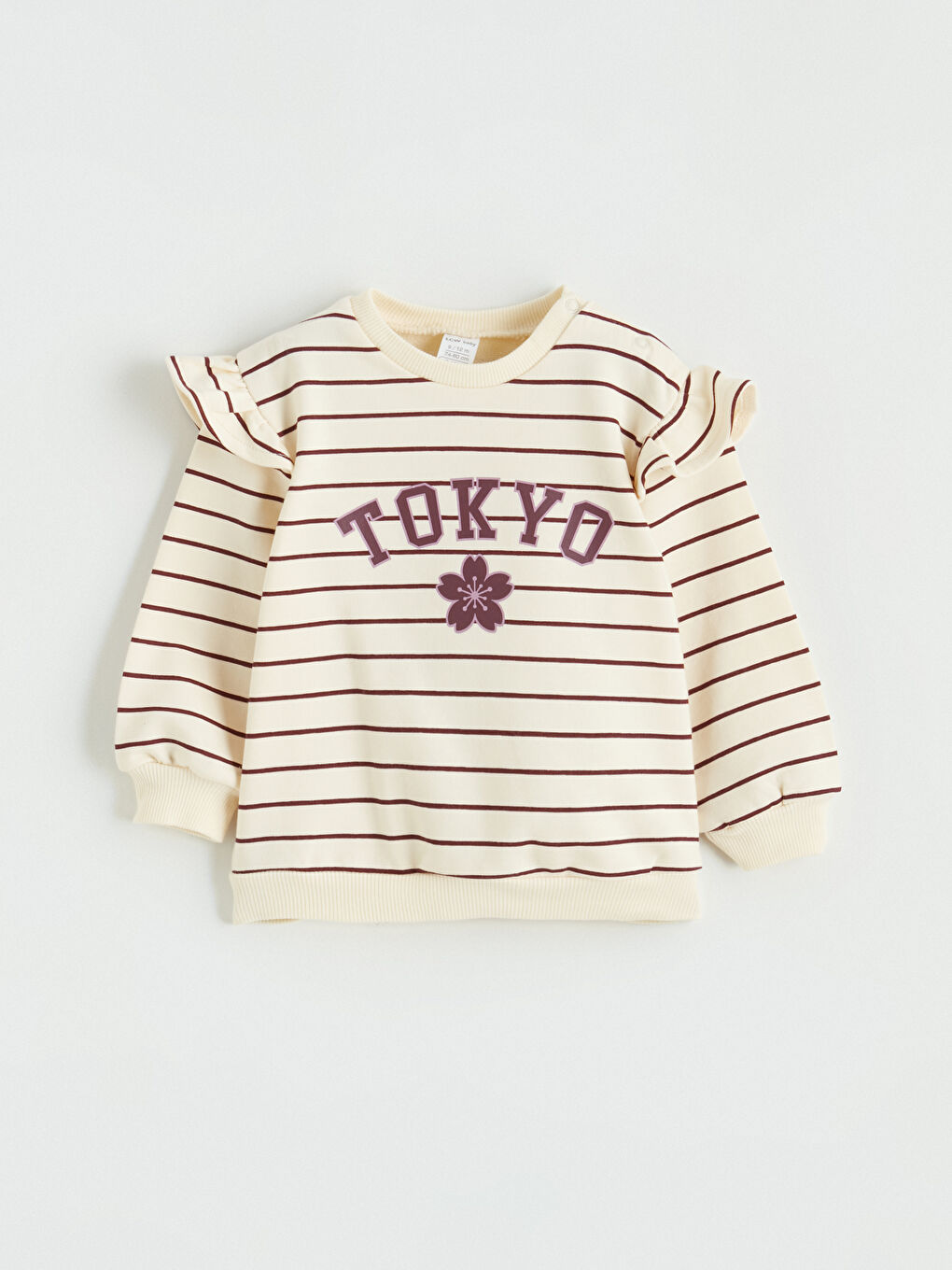 Ekru Tokyo Baskılı Kız Bebek Sweatshirt ve Tayt Takım-1