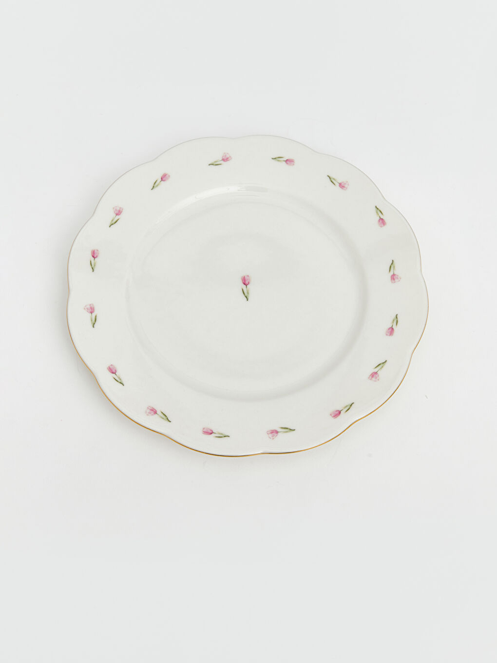 Karışık Çiçek Desenli Porselen Tabak-1