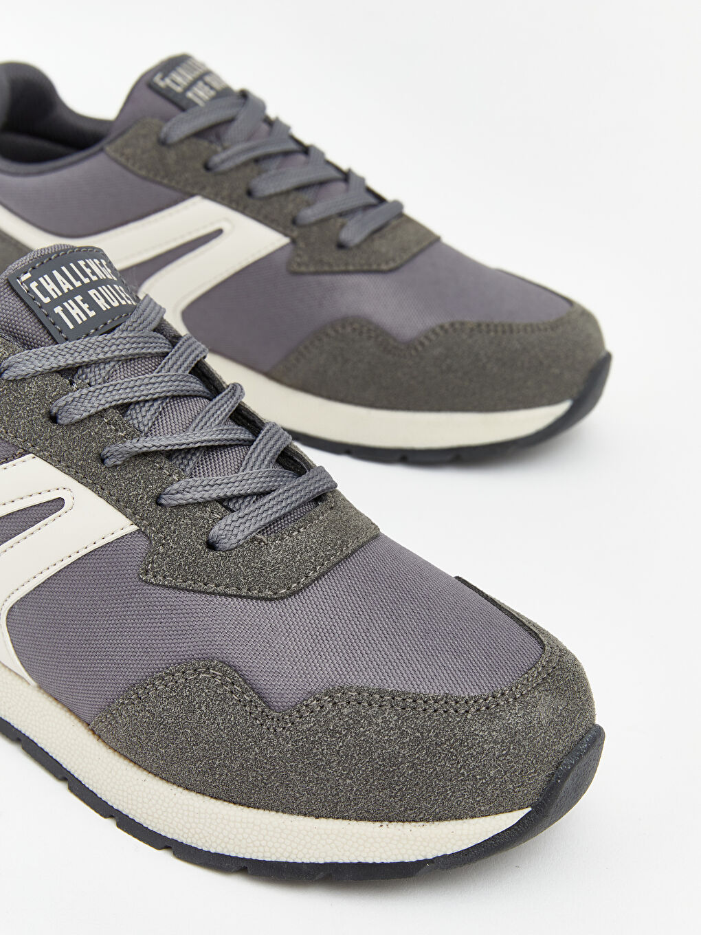 Gri  Süet Görünümlü Erkek Çocuk Spor Ayakkabı-2