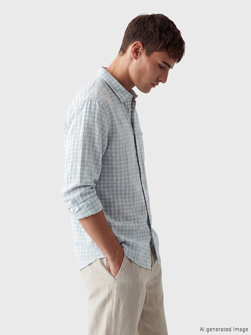 Regular Fit Plaid Men's Shirt