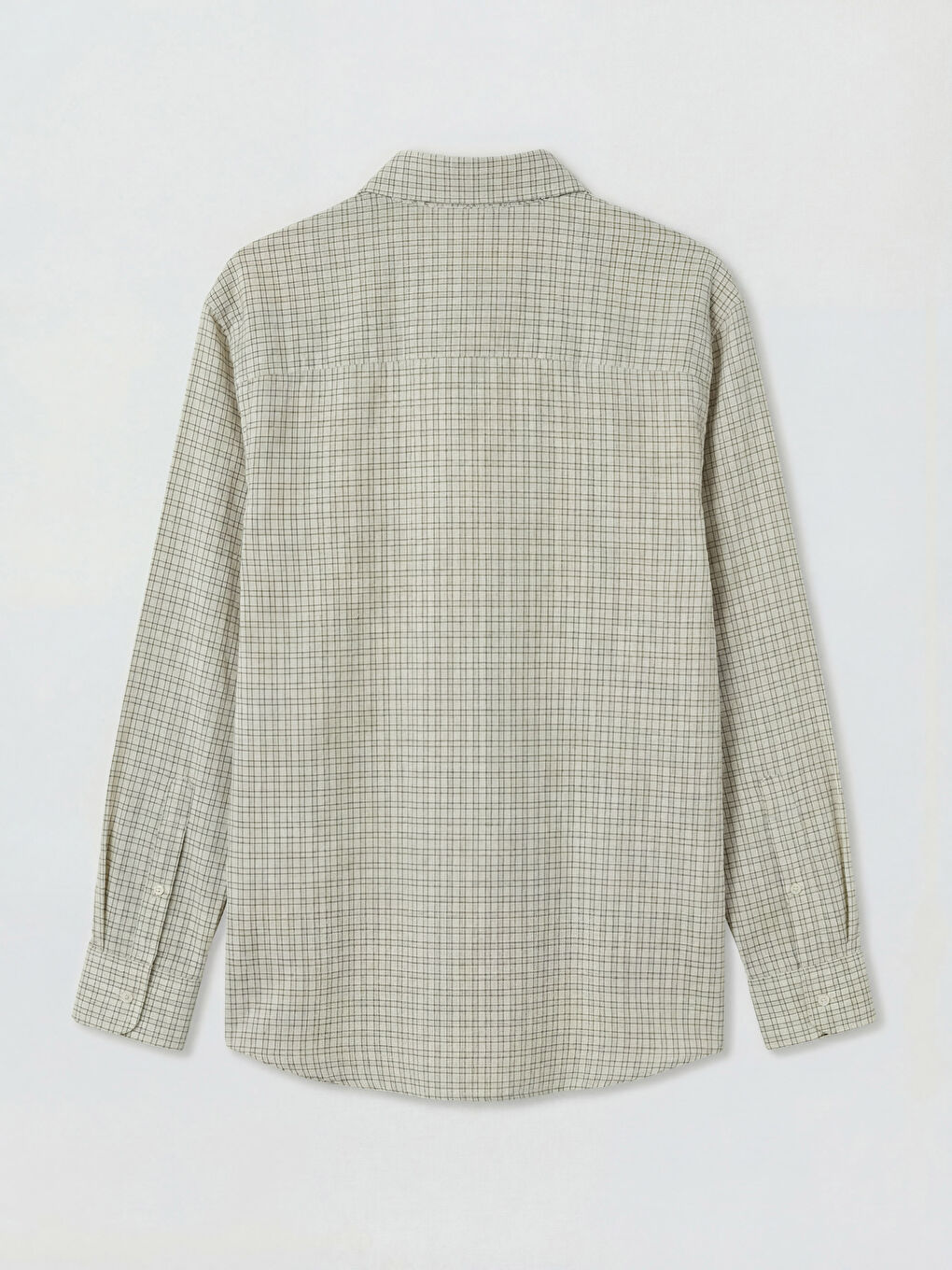 Bej Regular Fit Ekose Erkek Gömlek-1