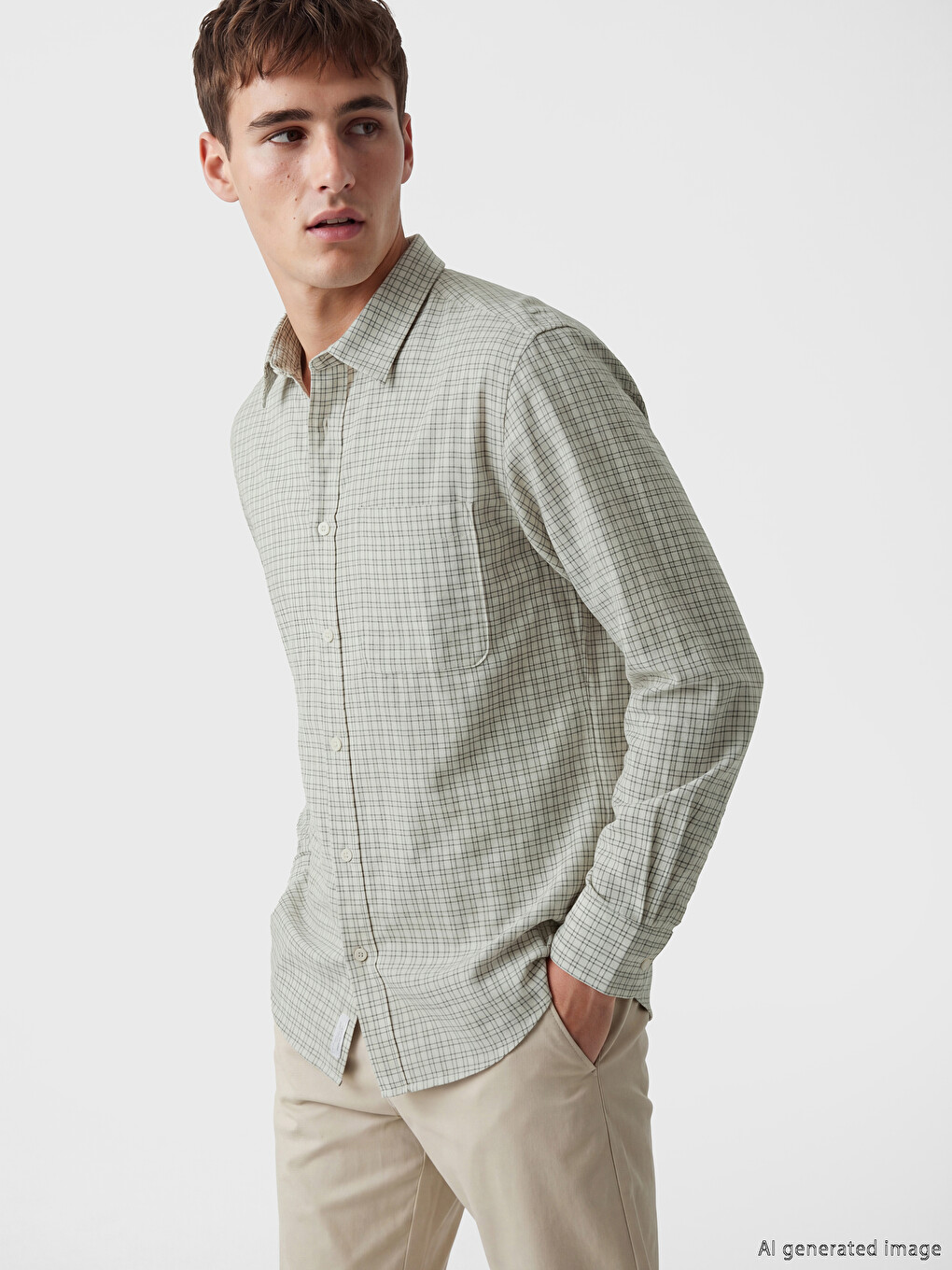 Regular Fit Plaid Men's Shirt