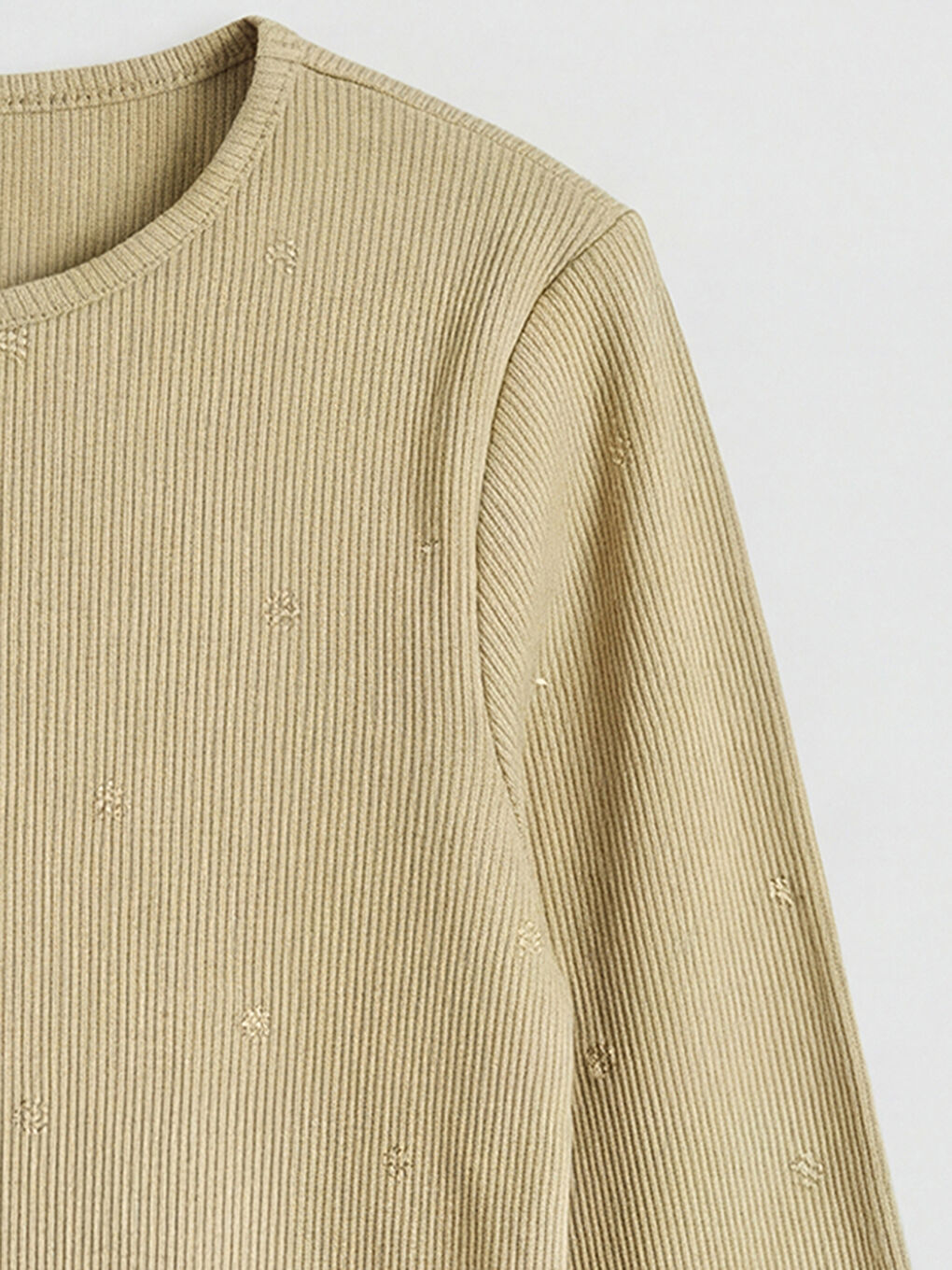 Yeşil Bisiklet Yaka Desenli Kız Çocuk Tişört-2