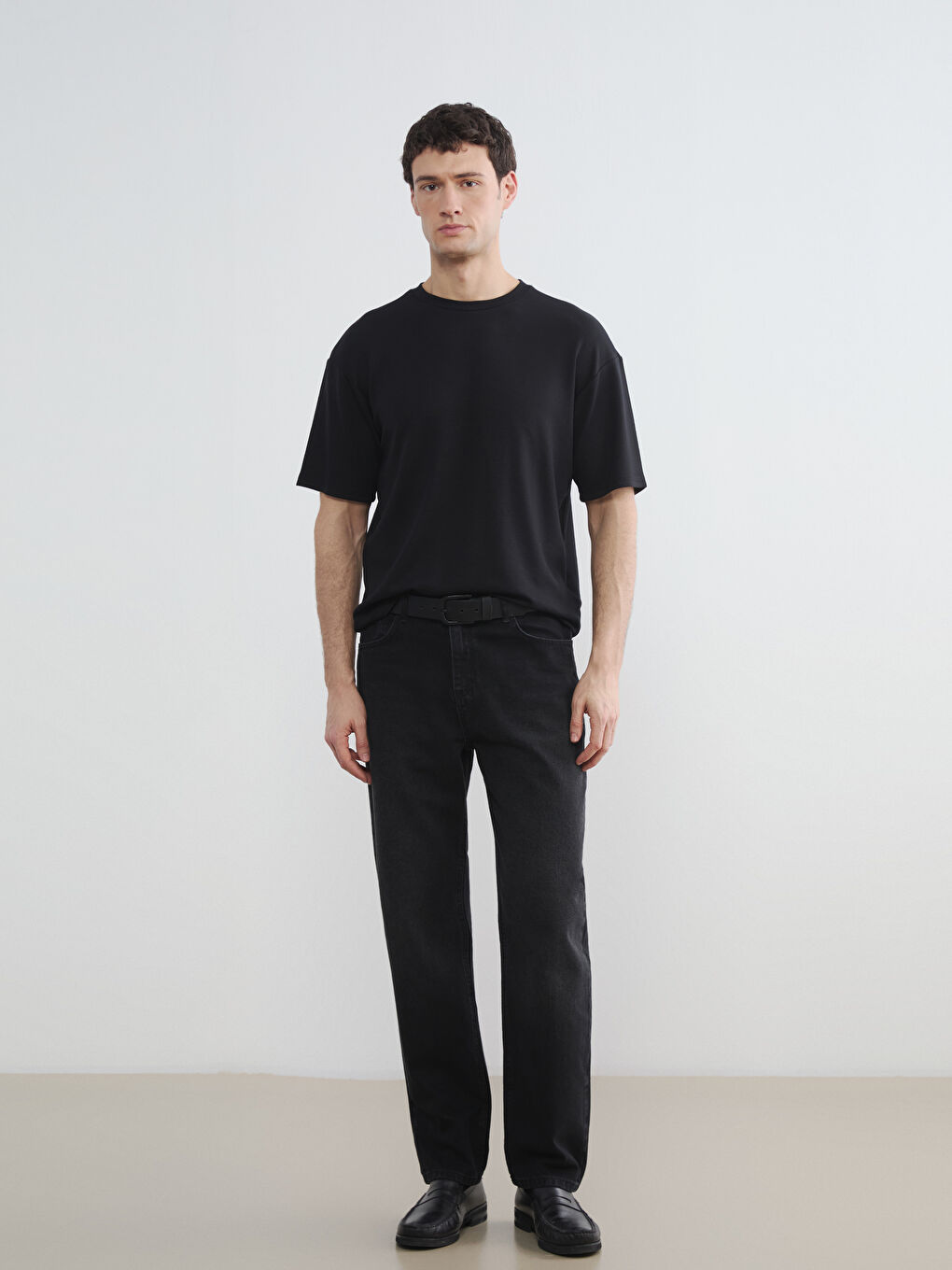 Siyah 745 Baggy Fit Erkek Jean Pantolon