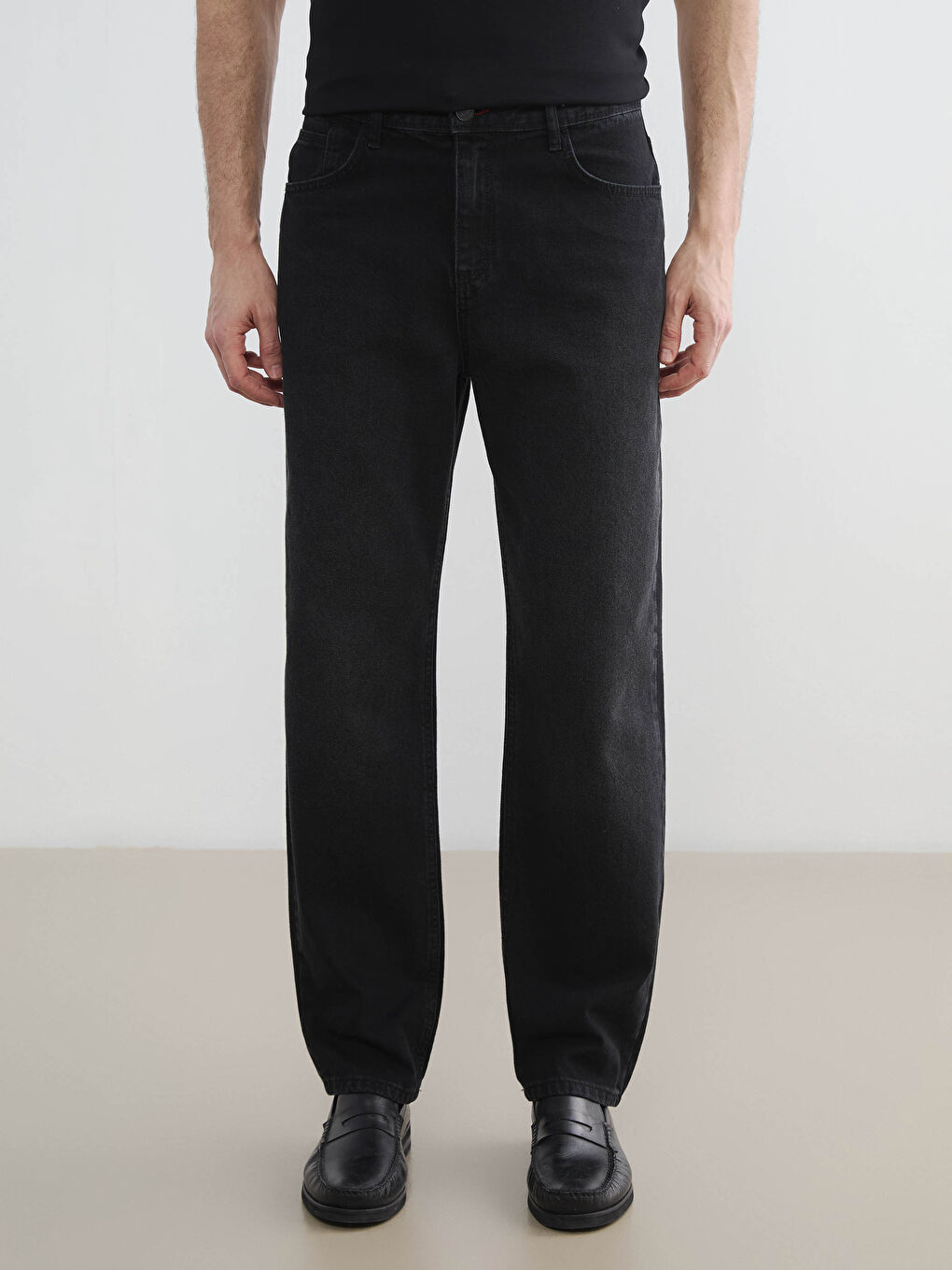 Siyah 745 Baggy Fit Erkek Jean Pantolon-1