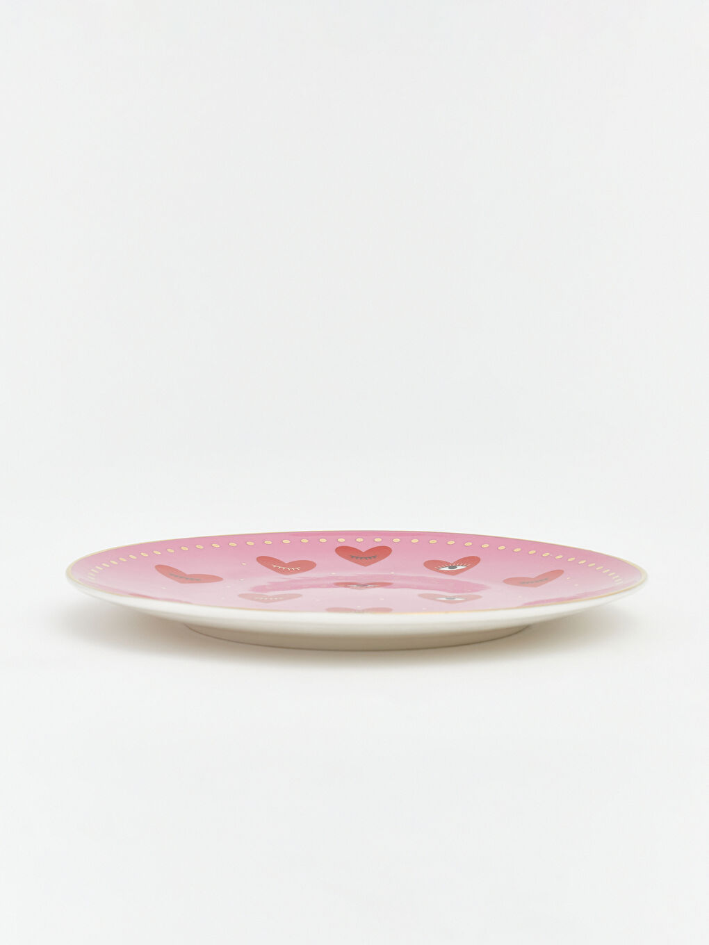 Karışık Kalp Baskılı Porselen Tabak-3