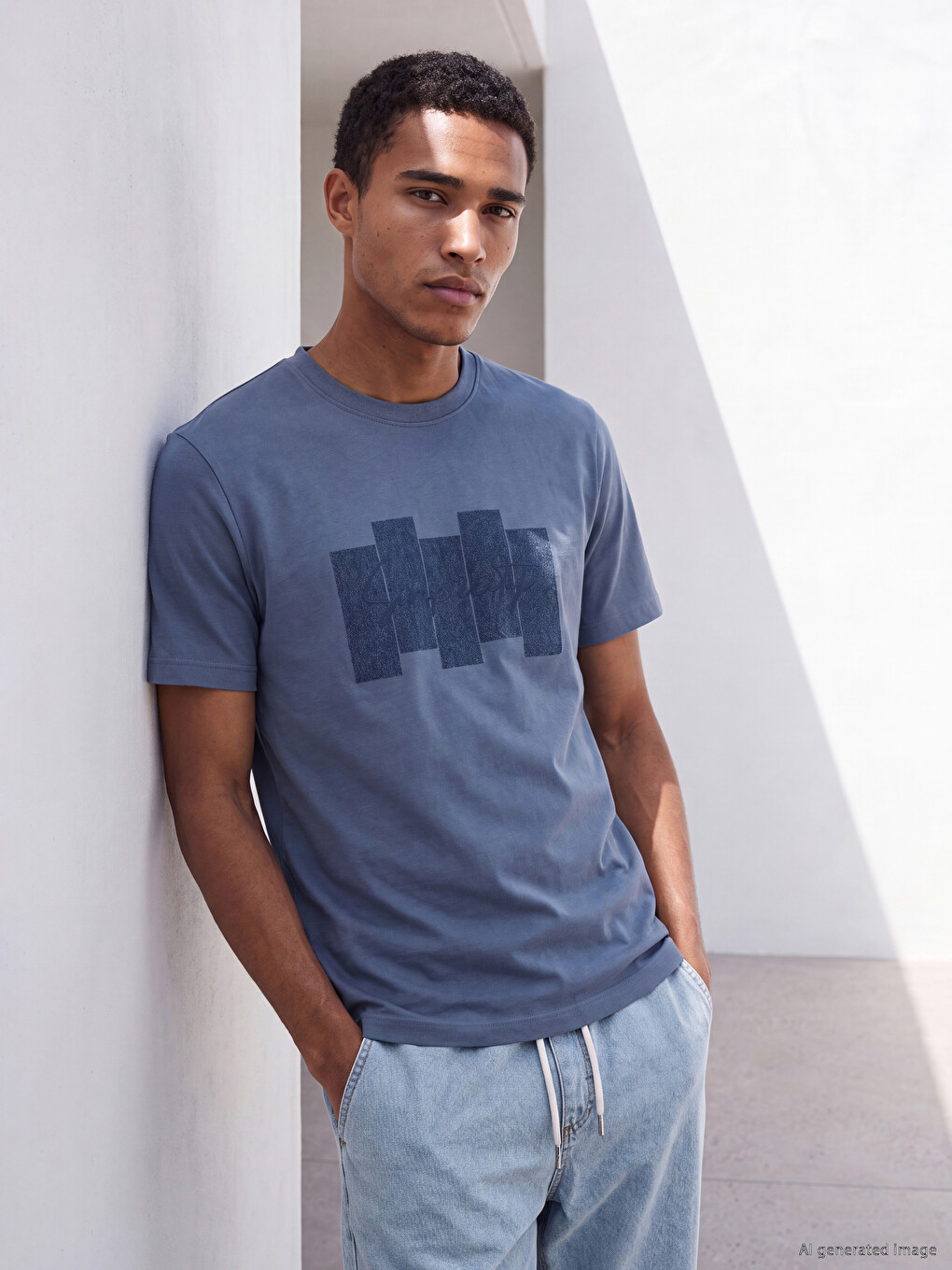 Crew Neck Printed Men's T-shirt