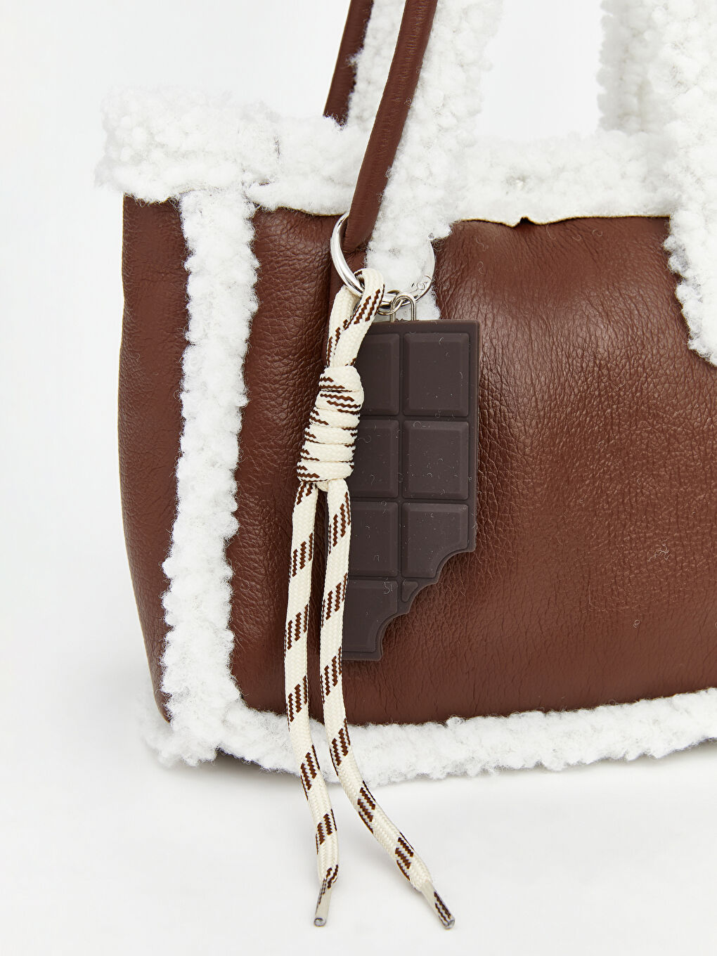 Kahverengi Pelüş Detaylı Deri Görünümlü Kız Çocuk Omuz Çantası-2