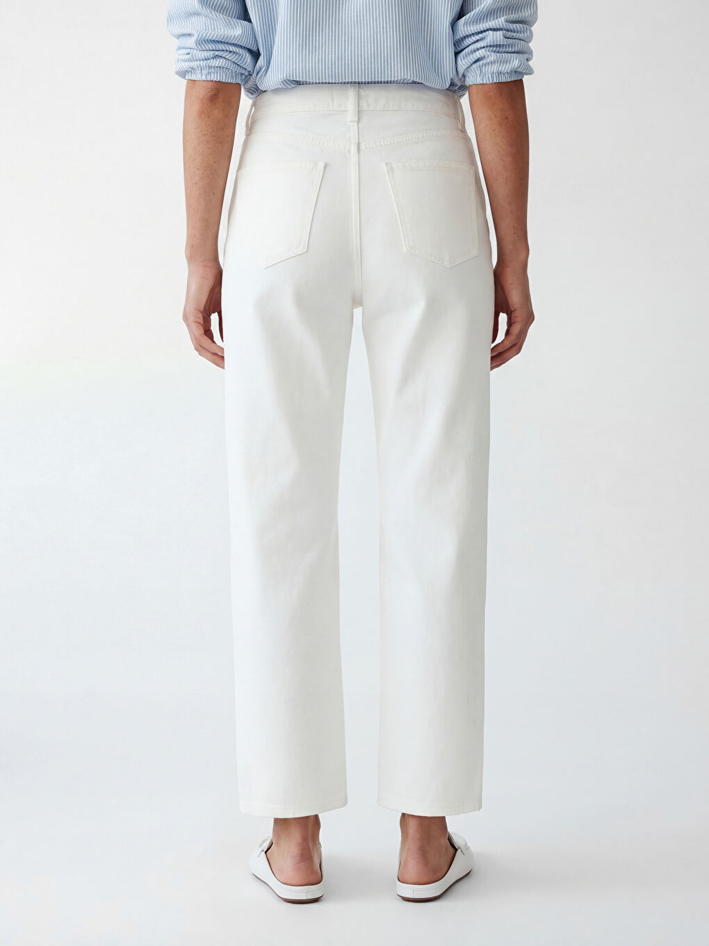 Bej Straight Fit Kadın Jean Pantolon-3