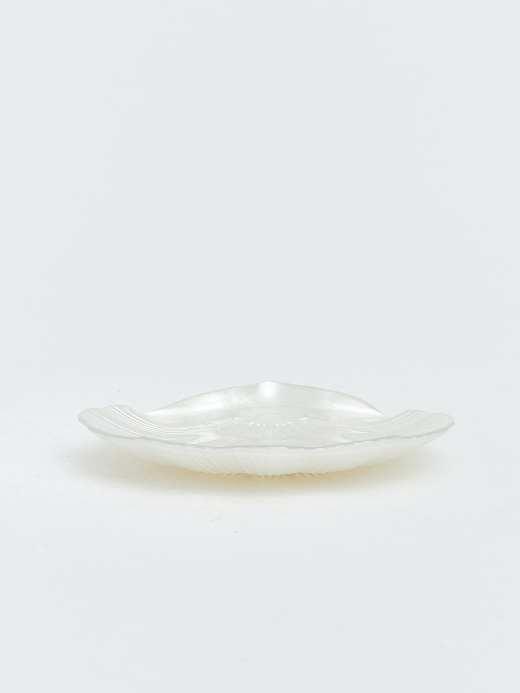 Beyaz Deniz Kabuğu Desenli Cam Kase 2'li-3