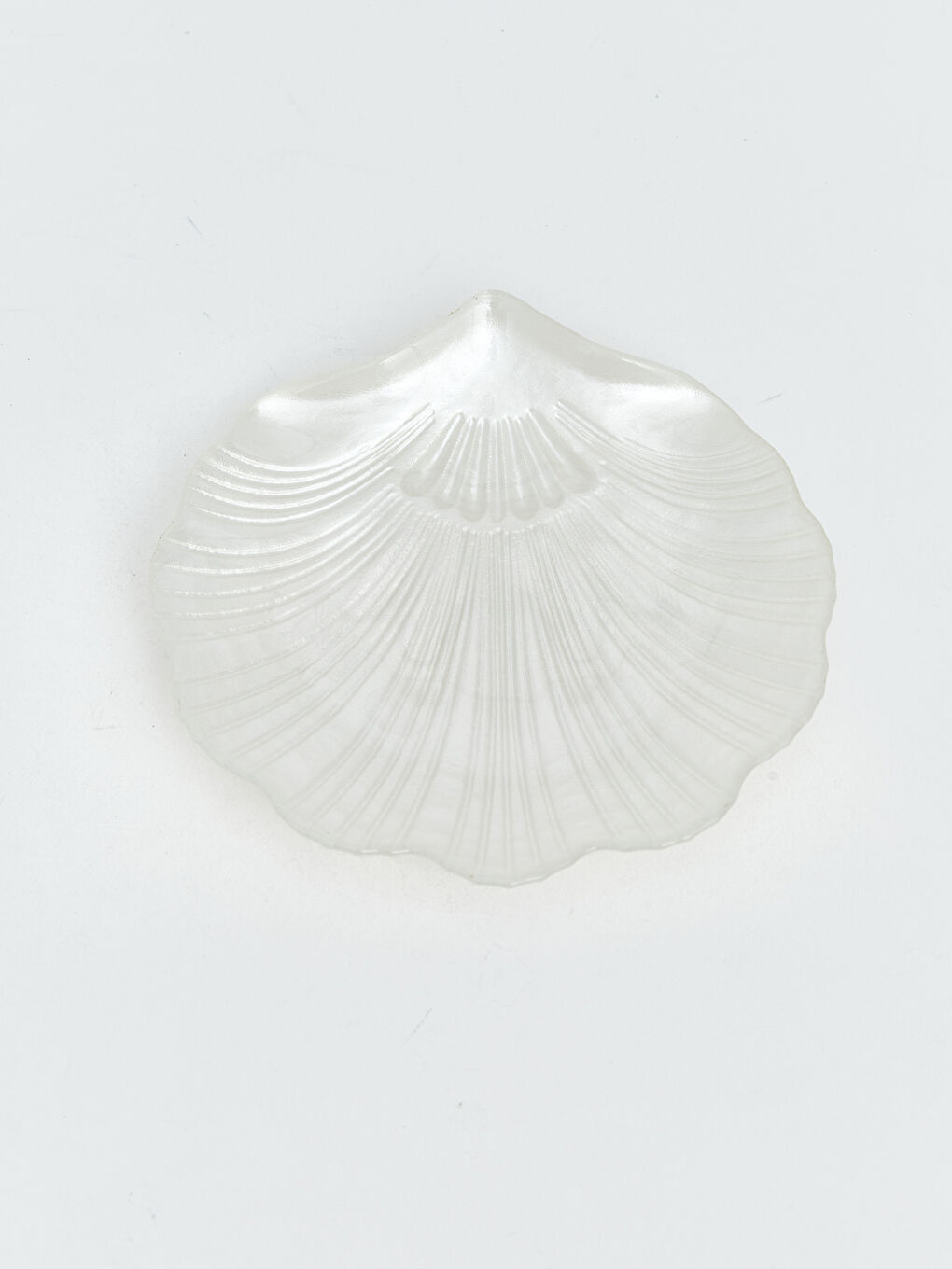 Beyaz Deniz Kabuğu Desenli Cam Kase 2'li-4