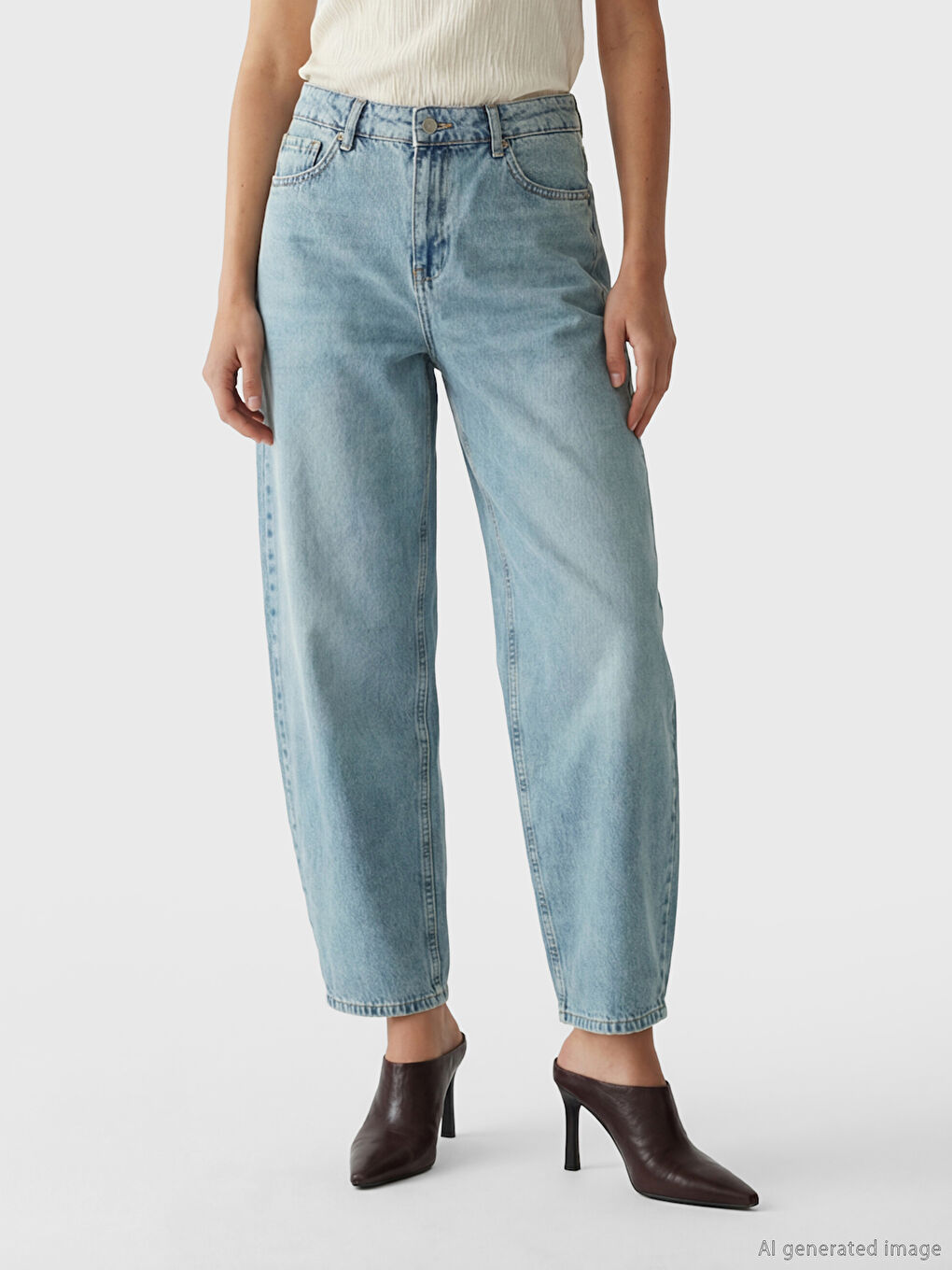 İndigo Balloon Fit Kadın Jean Pantolon-1