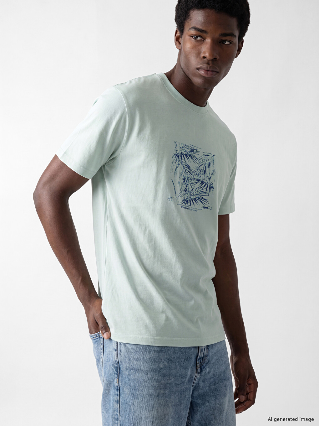Crew Neck Printed Men's T-shirt