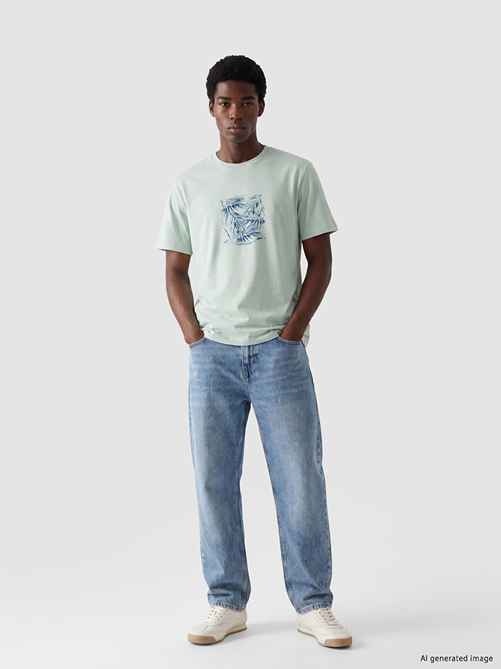 Crew Neck Printed Men's T-shirt-1