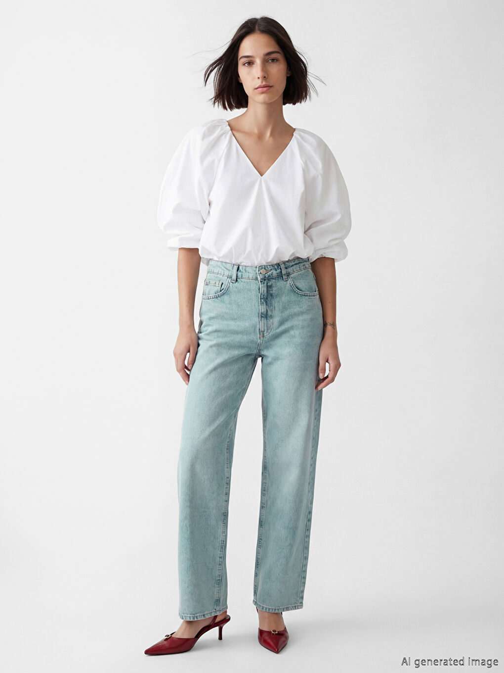 İndigo Straight Fit Kadın Jean Pantolon