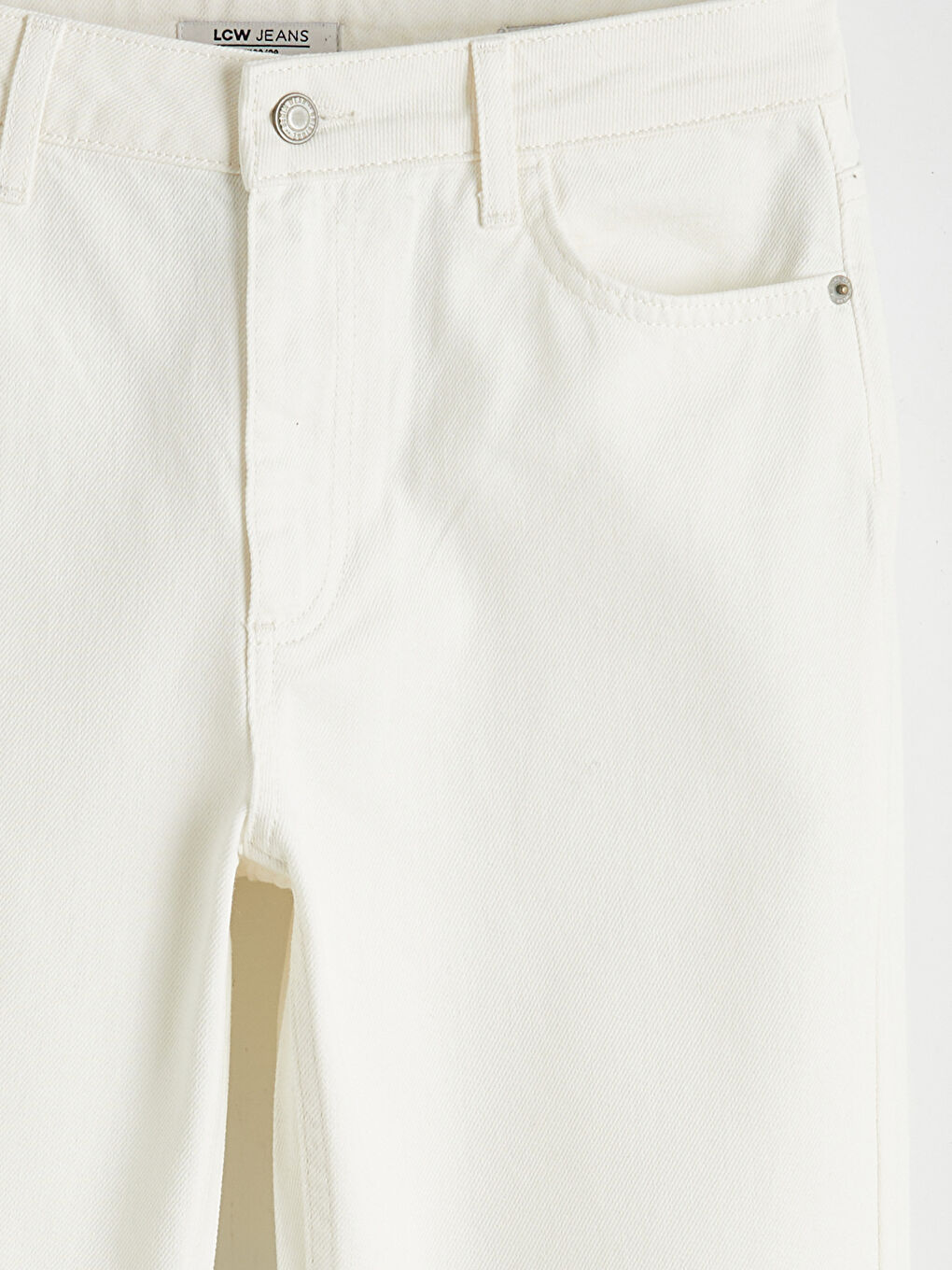 Beyaz Slim Fit Kadın Jean Pantolon	-4