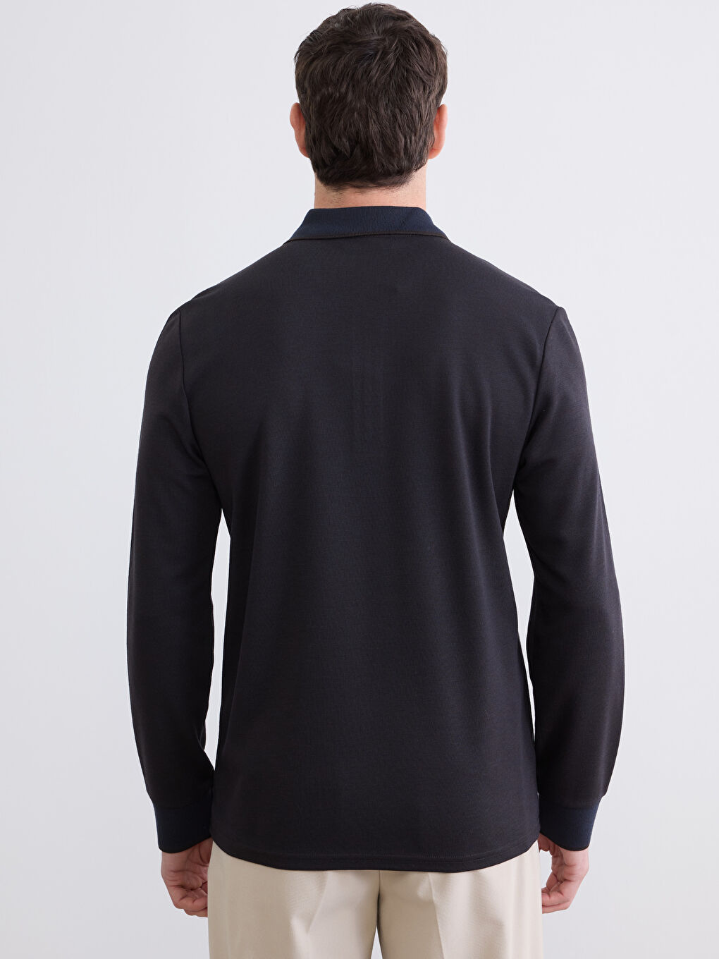 Kahverengi Polo Yaka Erkek Sweatshirt-3