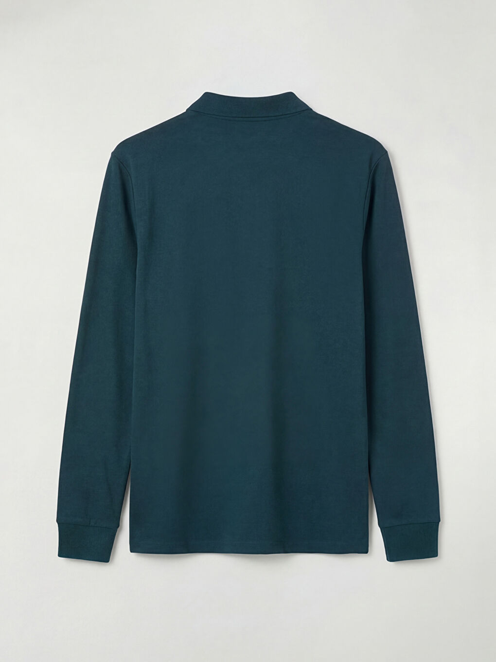 Yeşil Polo Yaka Fermuarlı Uzun Kollu Erkek Sweatshirt-1