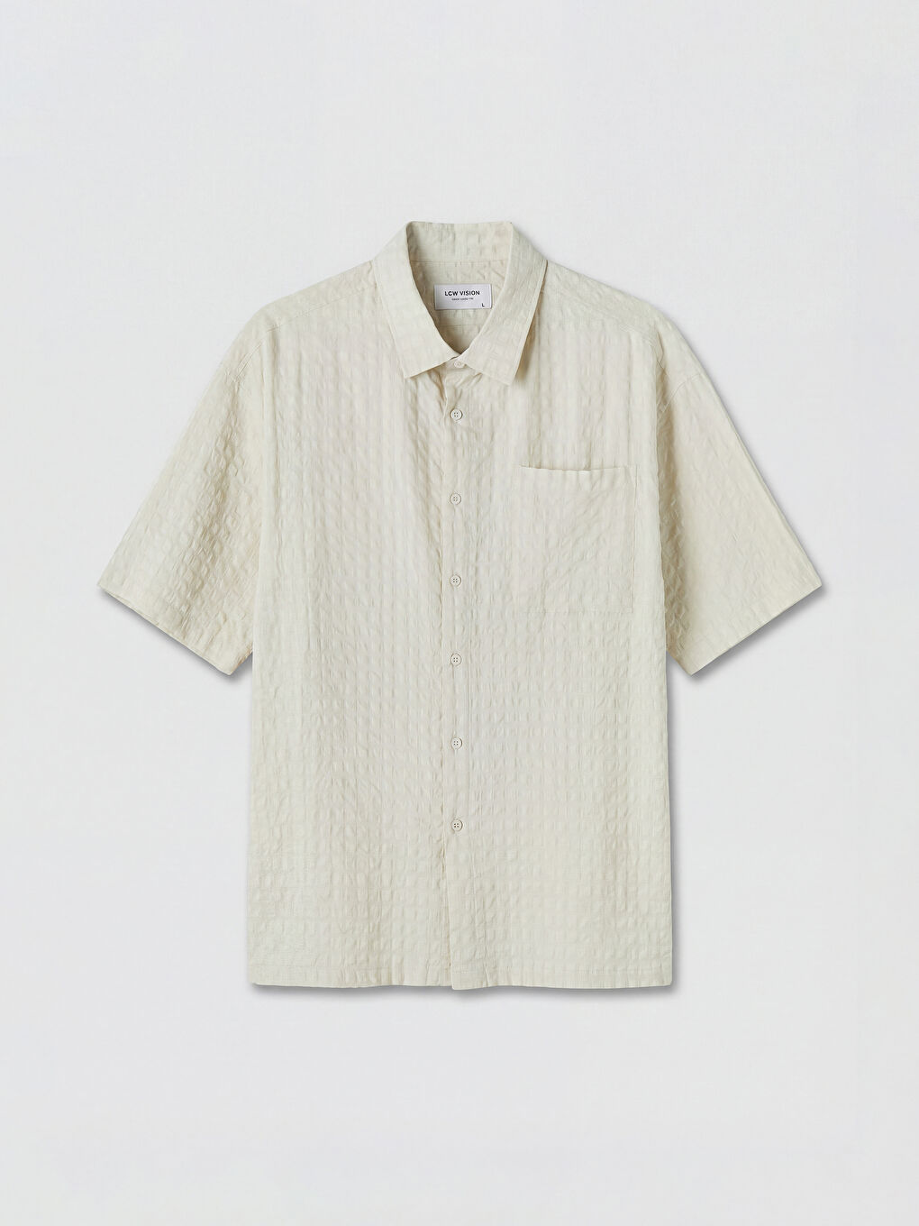 Bej Regular Fit Erkek Dokulu Gömlek