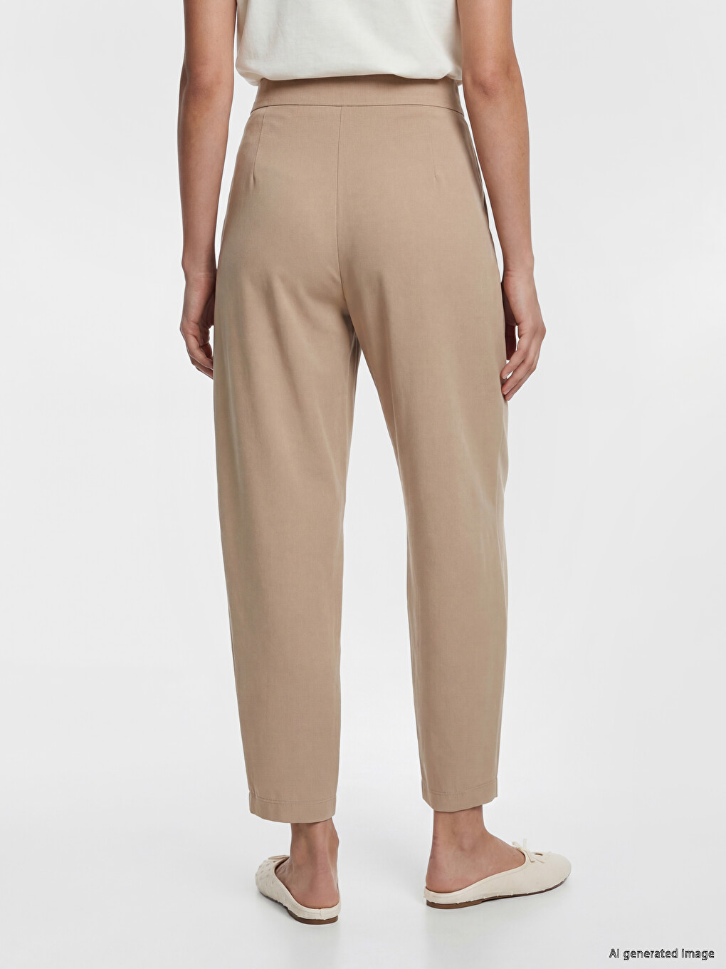 Elastic Waist Textured Women's Trousers-3