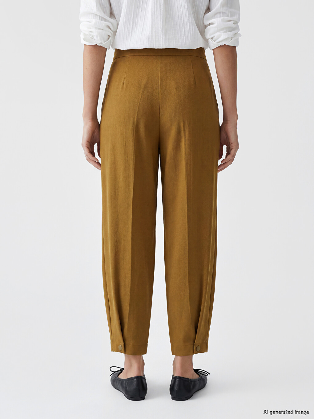 Elastic Waist Textured Women's Trousers-3