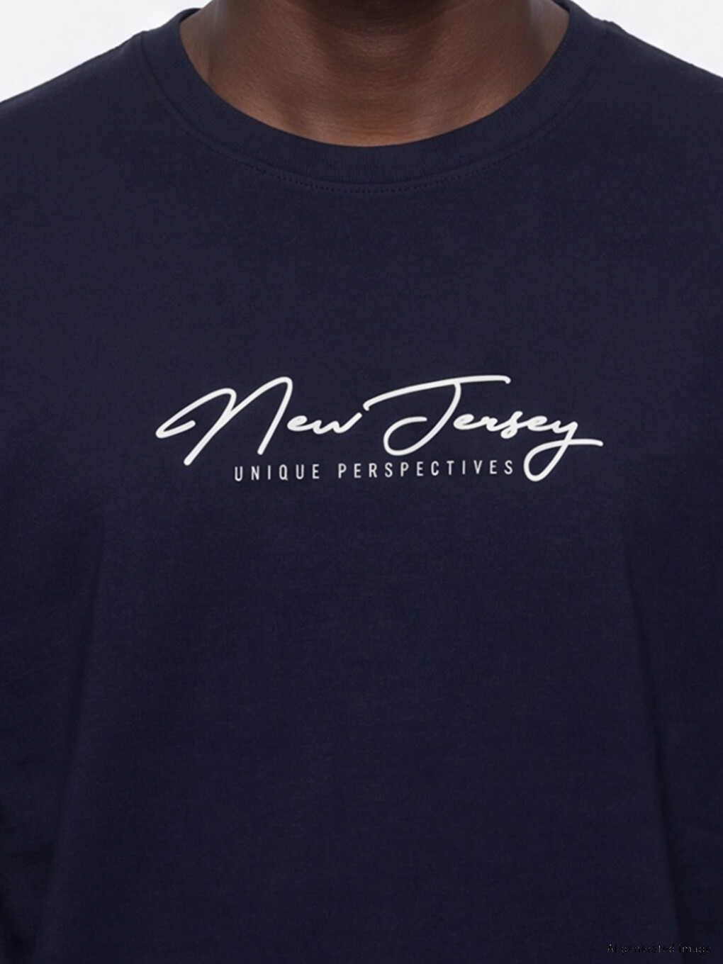 Crew Neck New Jersey Printed Men's T-shirt-2