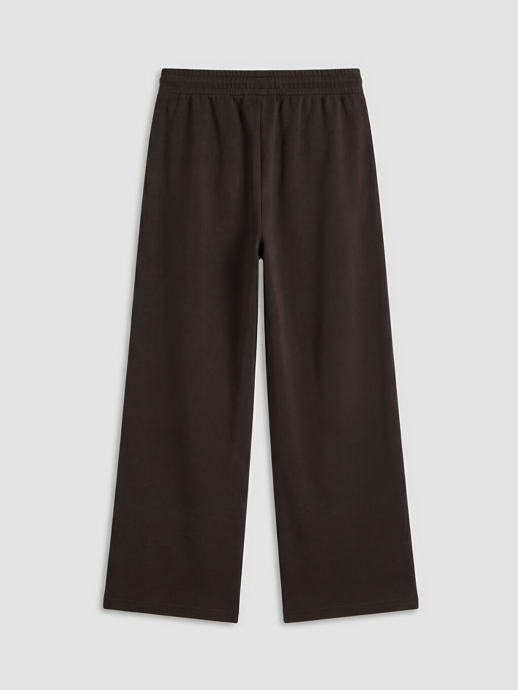 Kahverengi Geniş Paça Şerit Detaylı Kadın Eşofman Altı-1