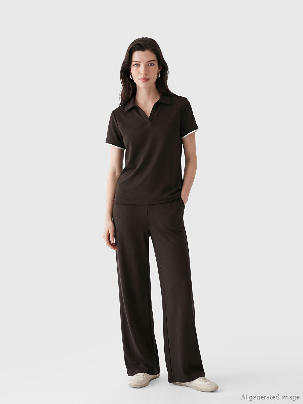 Polo Yaka Soft Touch Kadın Tişört-1