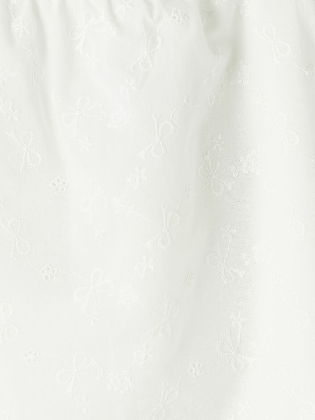 Beyaz Kare Yaka Nakışlı Kız Çocuk Bluz-2