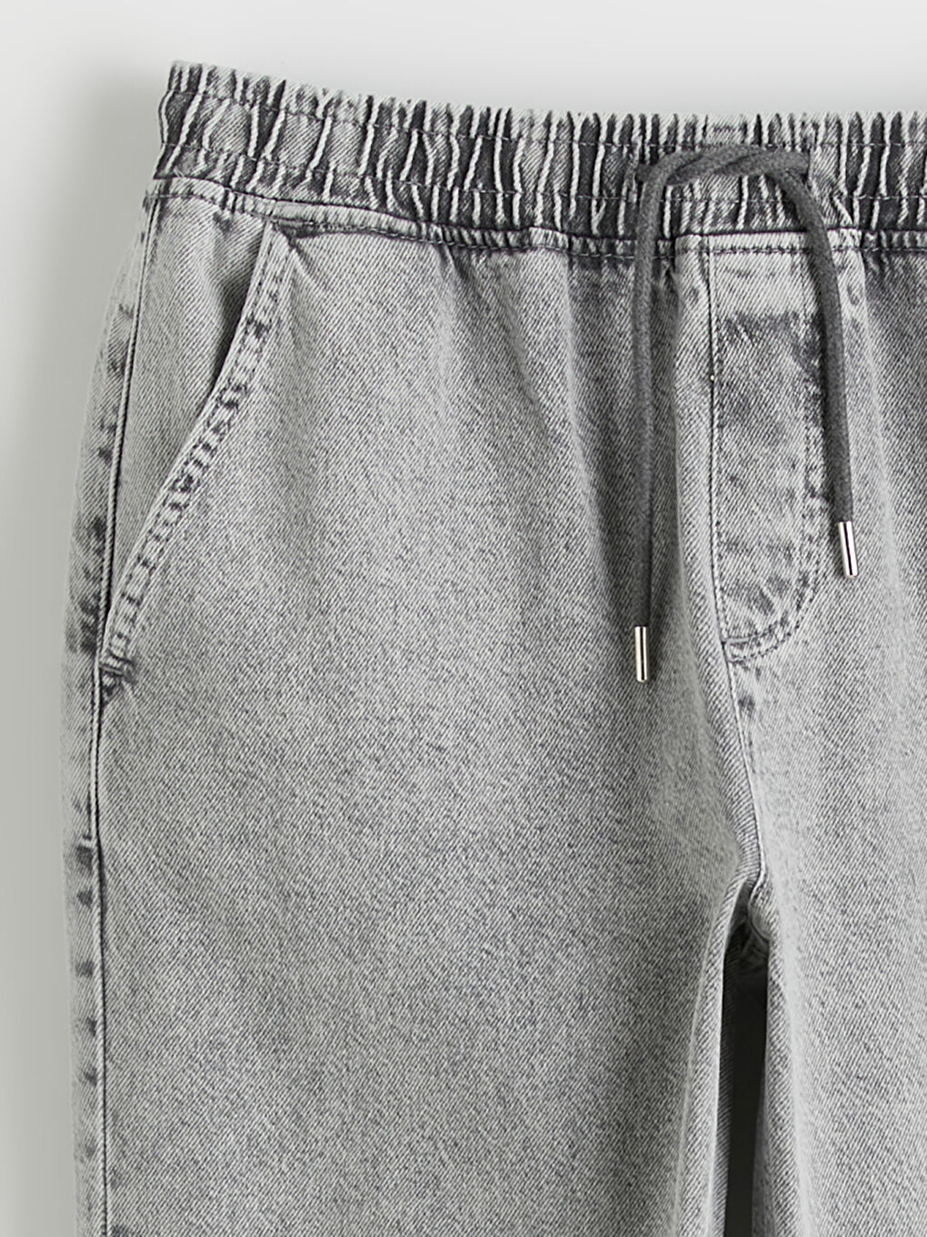 Gri Straight Fit Erkek Jean Pantolon-5