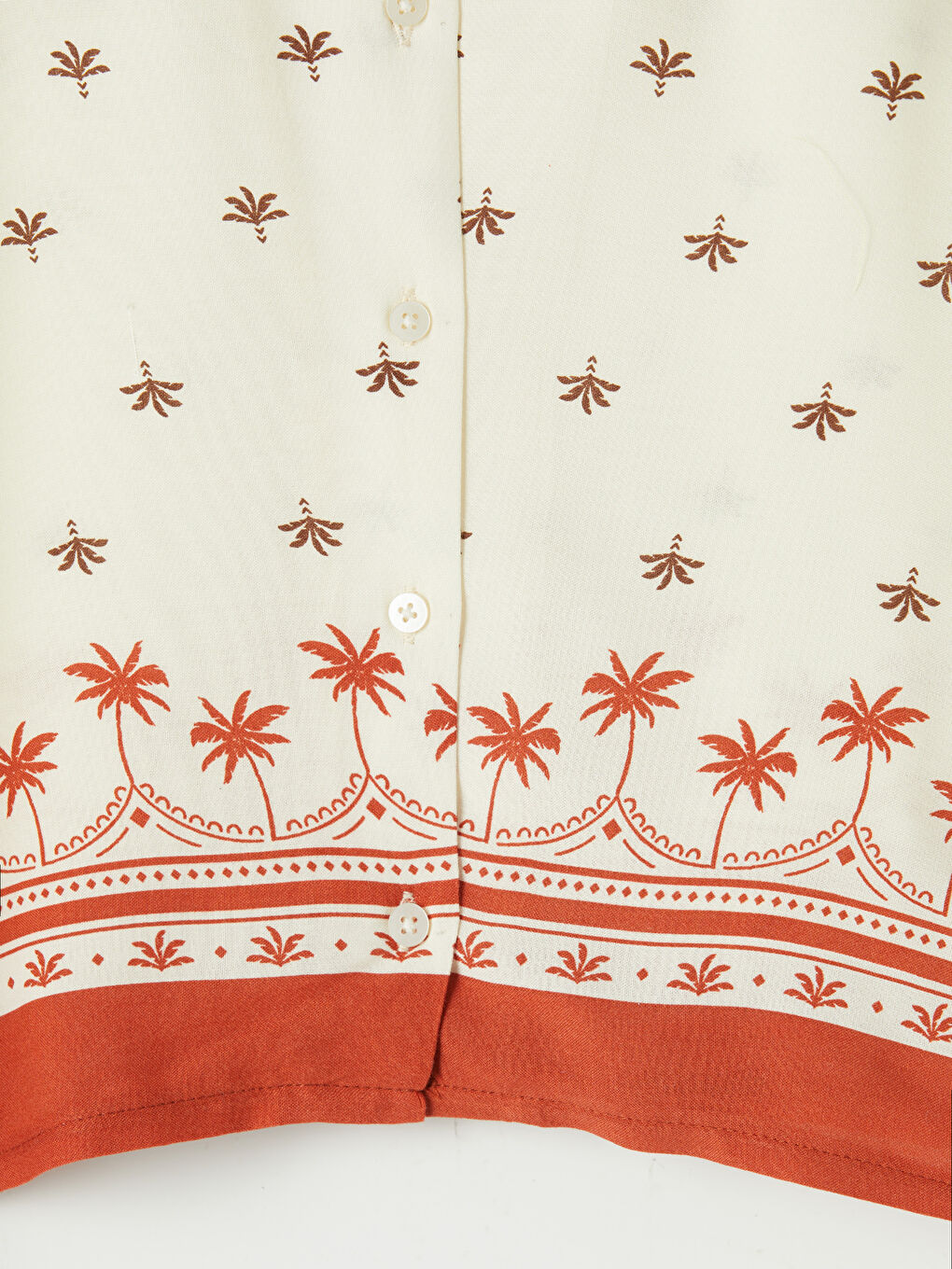 Ekru Desenli Kız Çocuk Gömlek-2