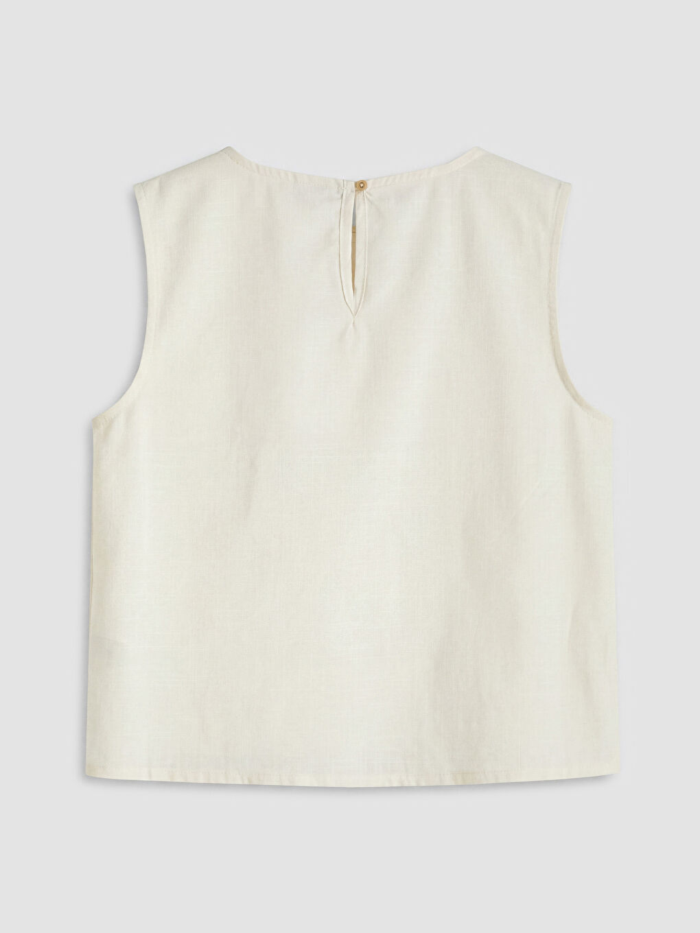 Ekru Bisiklet Yaka Nakışlı Kız Çocuk Bluz-1