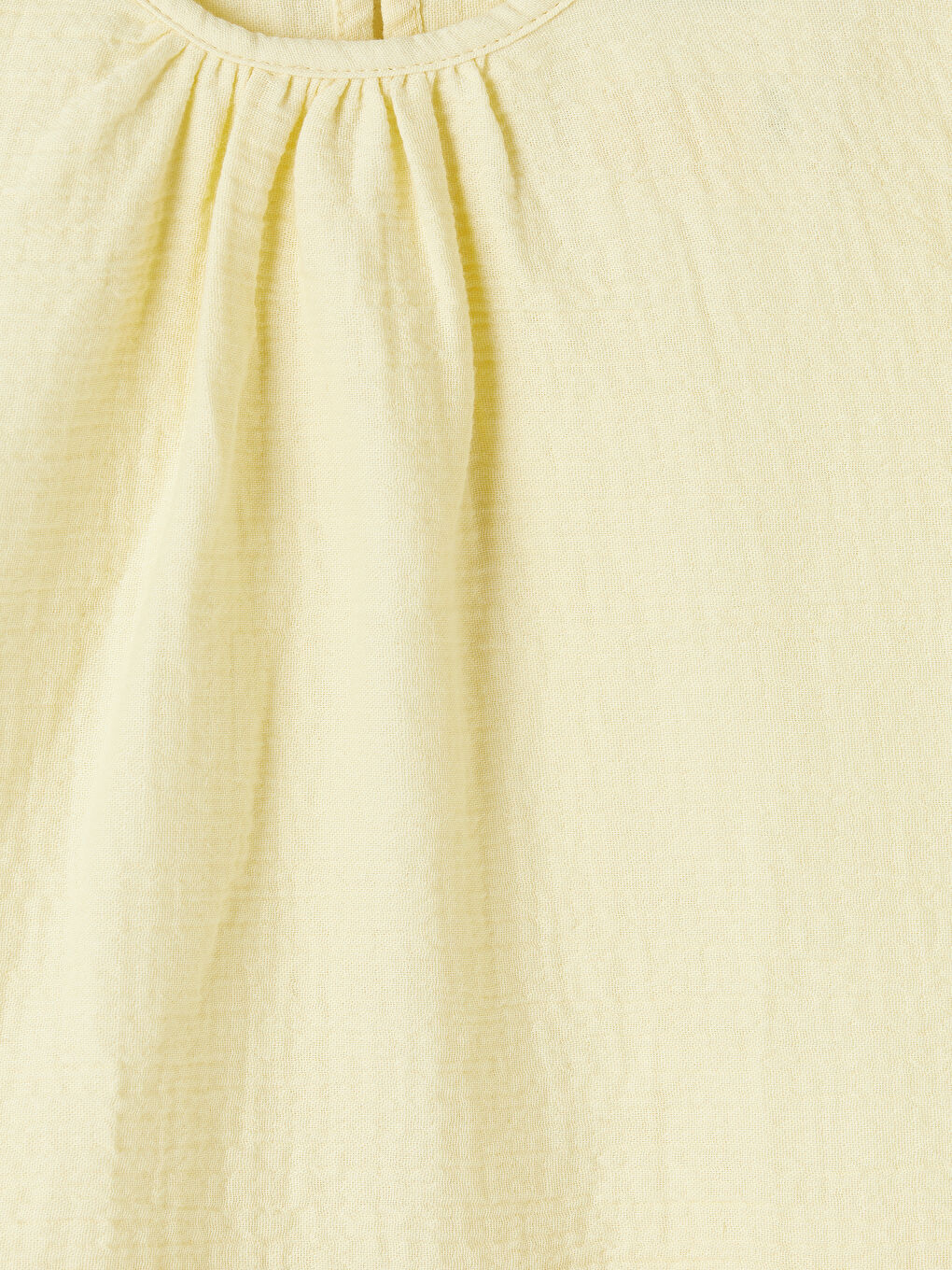 Sarı Bisiklet Yaka Fırfırlı Kız Çocuk Müslin Bluz-2